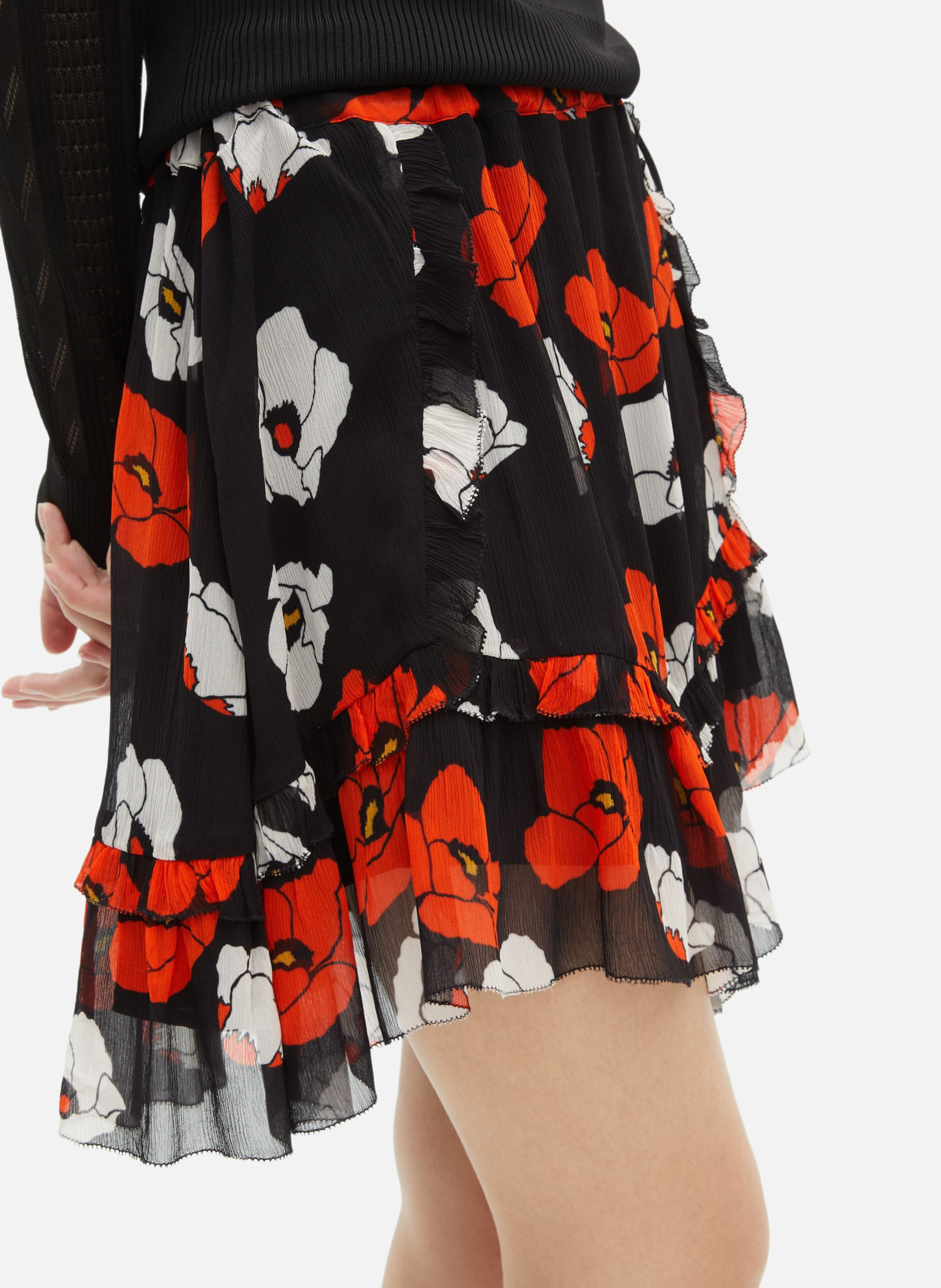 Short floral print skirt THE KOOPLES Black