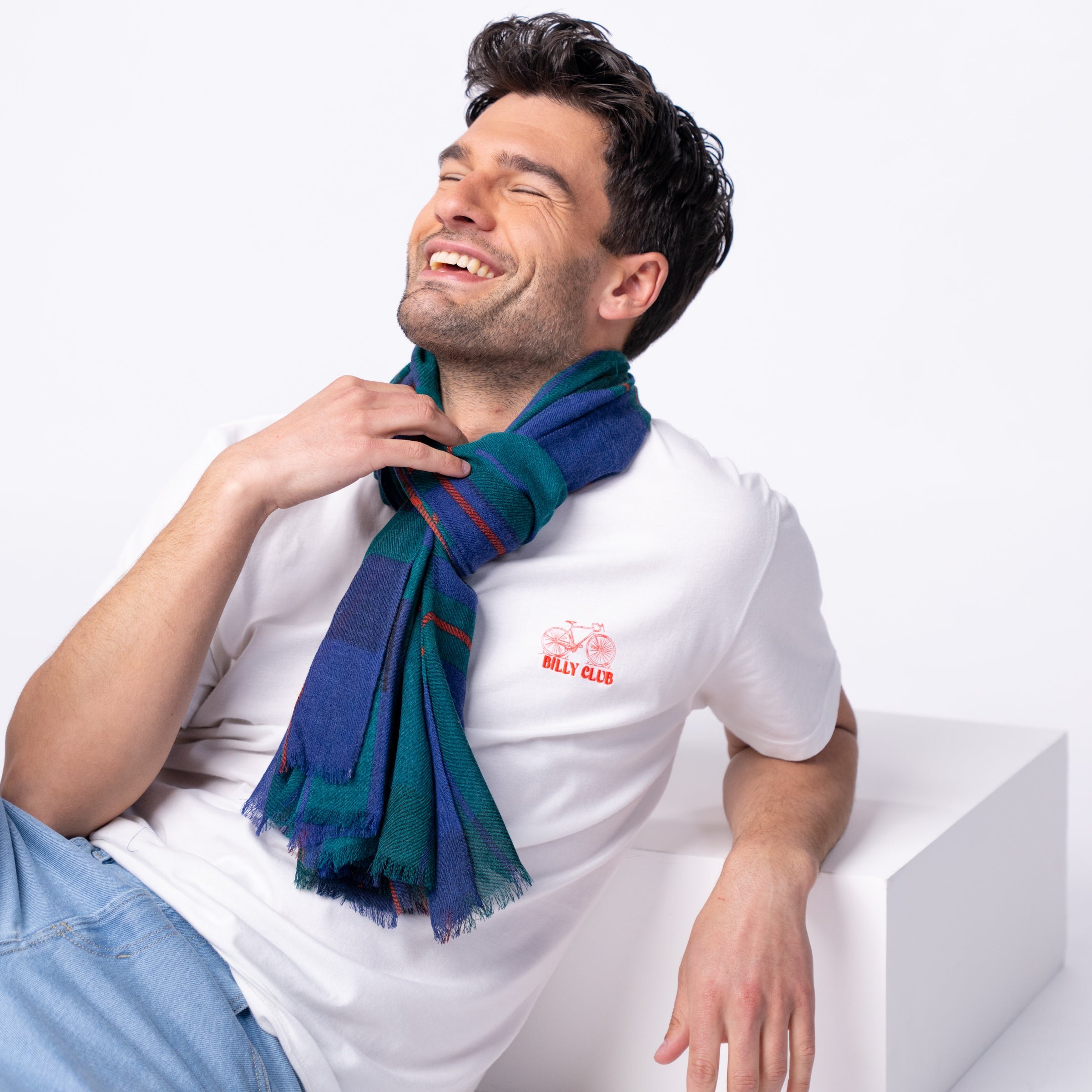 Floaty wool scarf BILLYBELT Blue