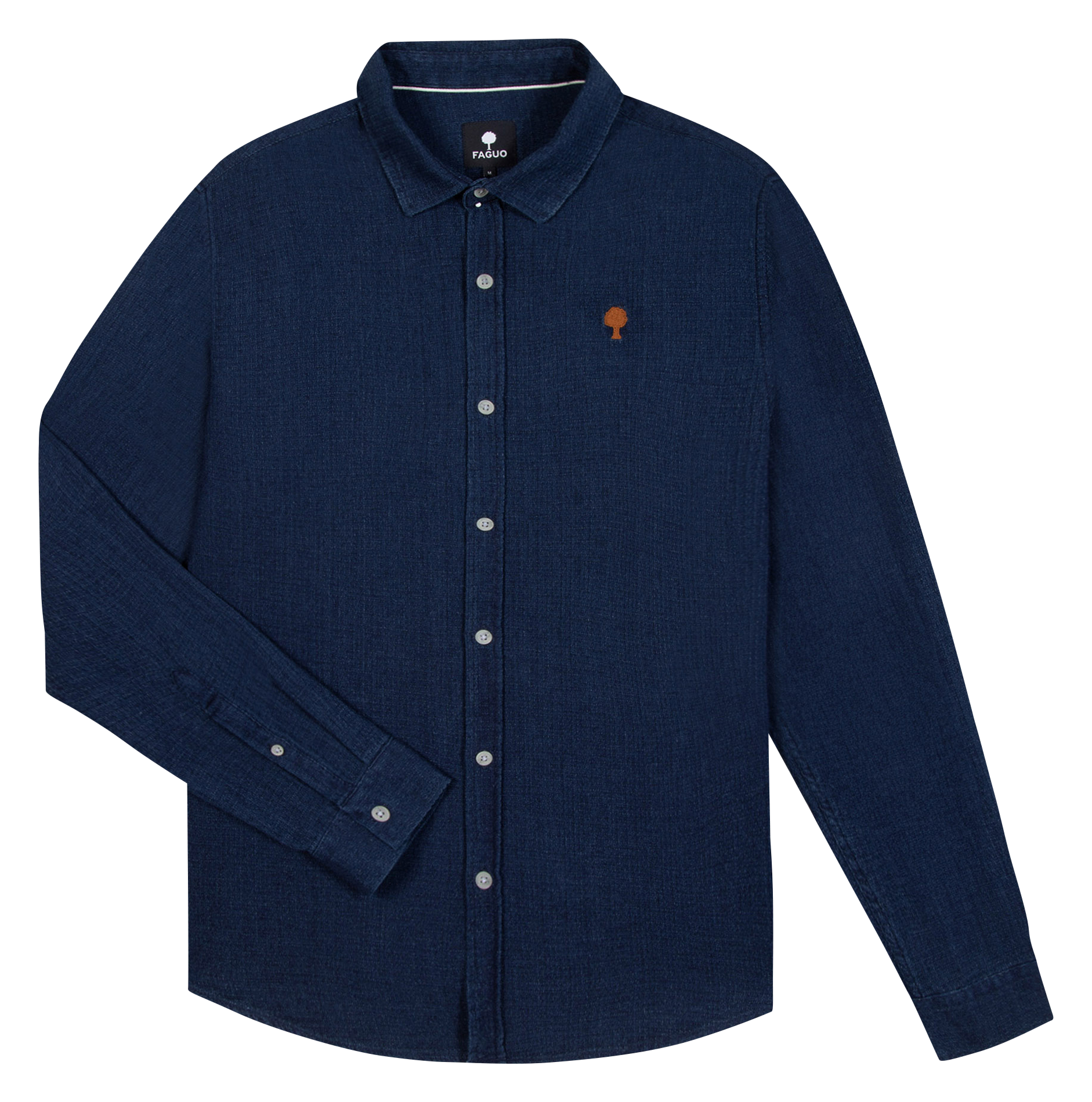 Chemise col classique en coton recyclé FAGUO Jean brut