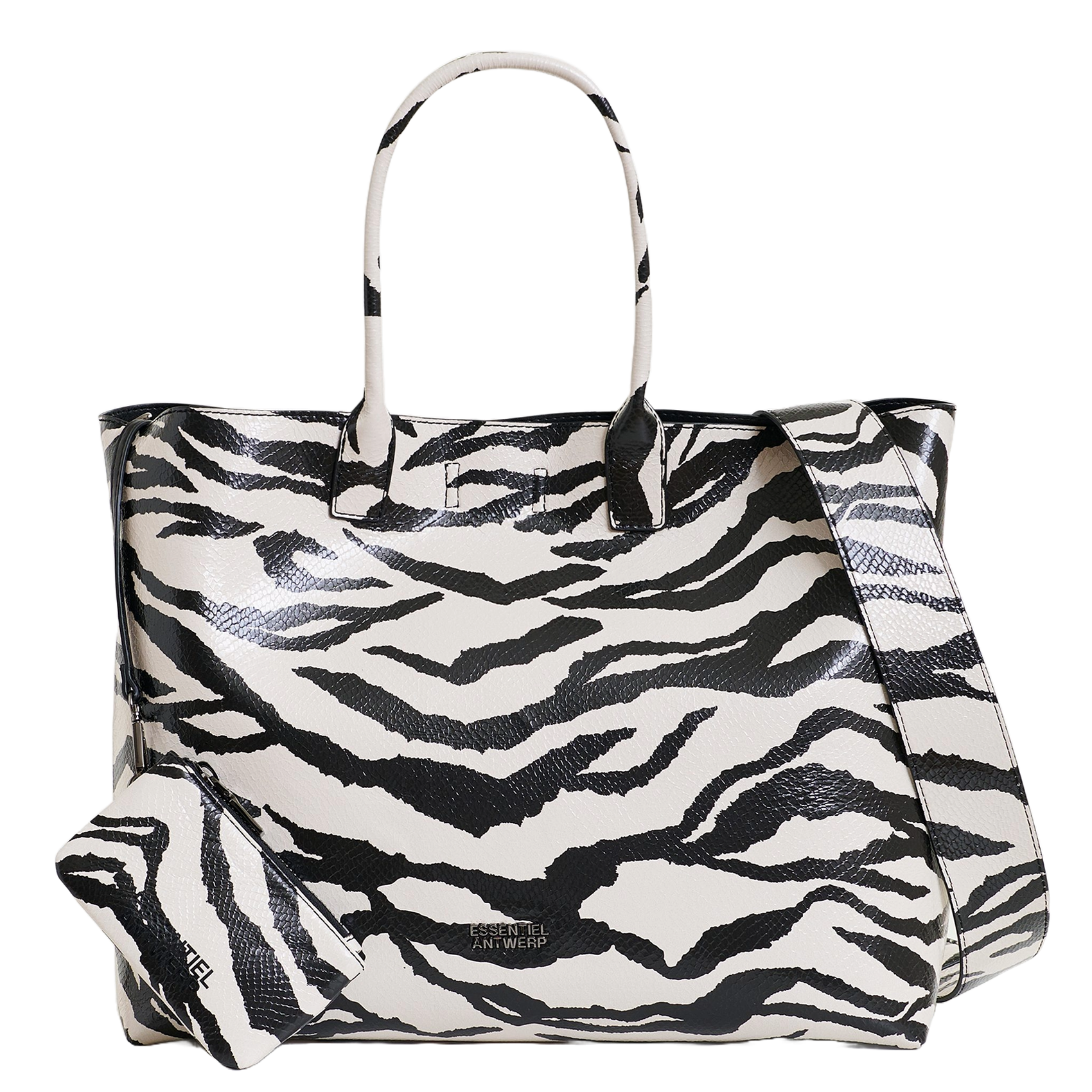 Cabas imprimé zèbre ESSENTIEL ANTWERP Noir