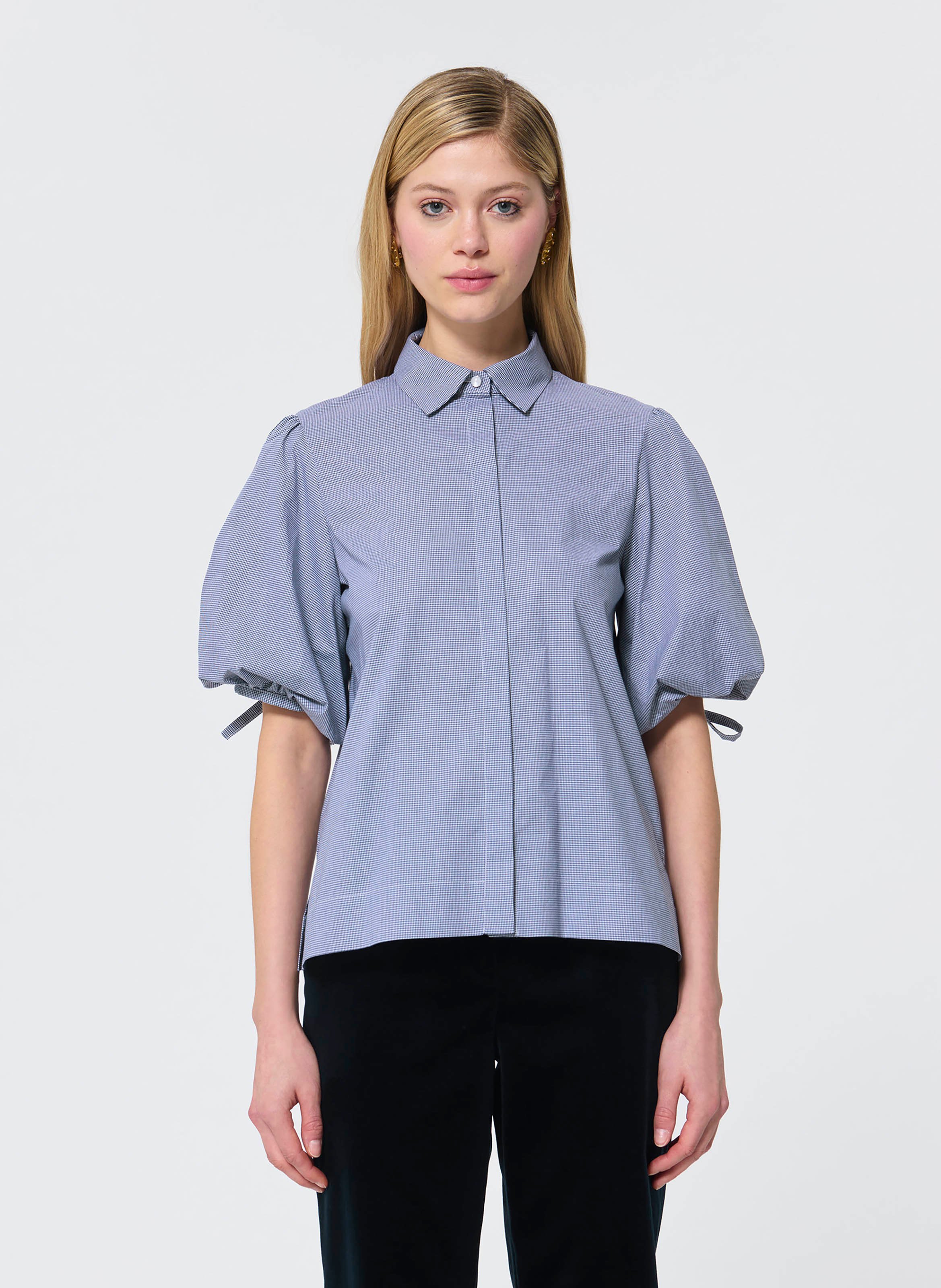 Checked short-sleeved shirt TARA JARMON Blue
