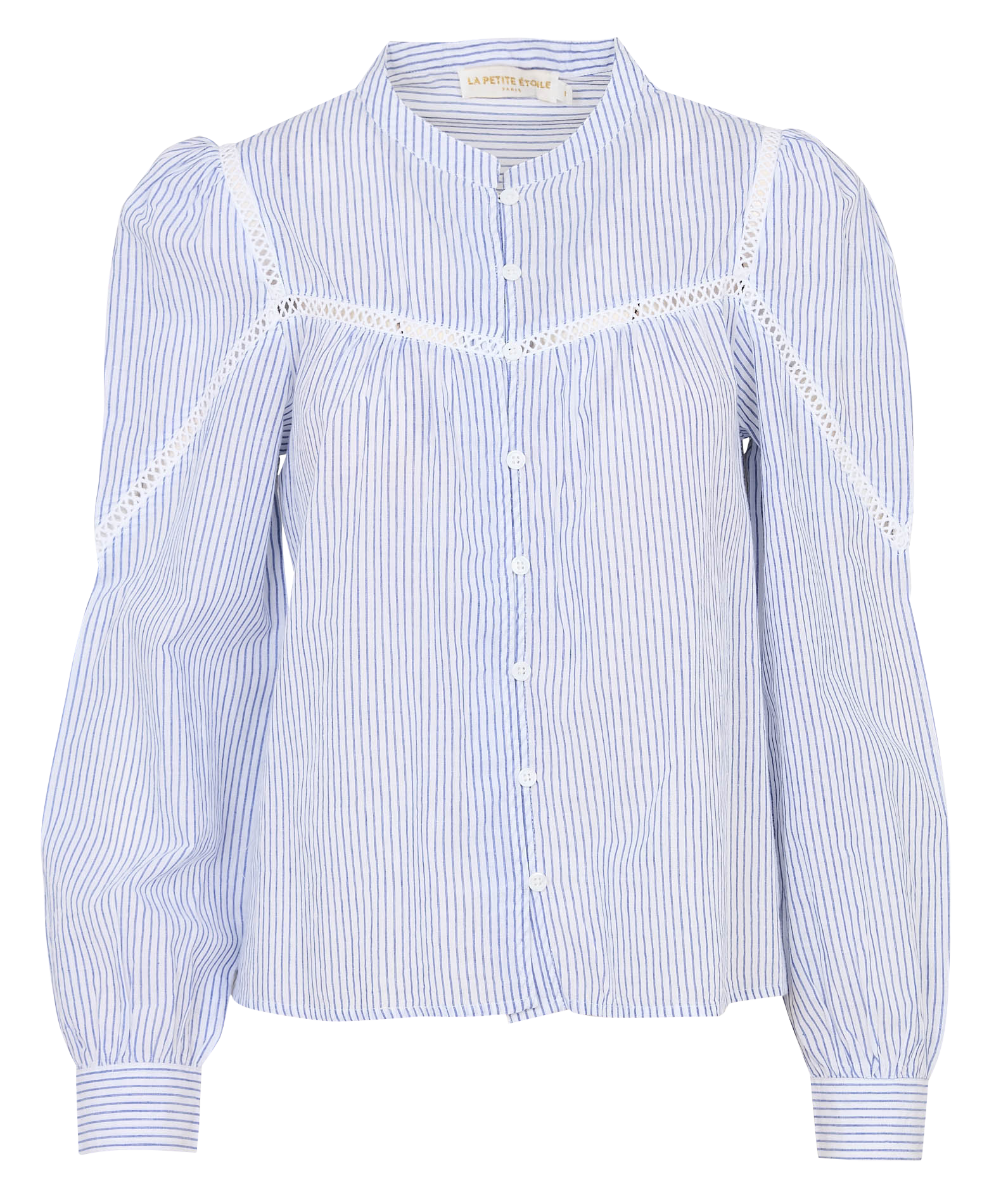 Chemise droite en coton rayé LA PETITE ETOILE Beige