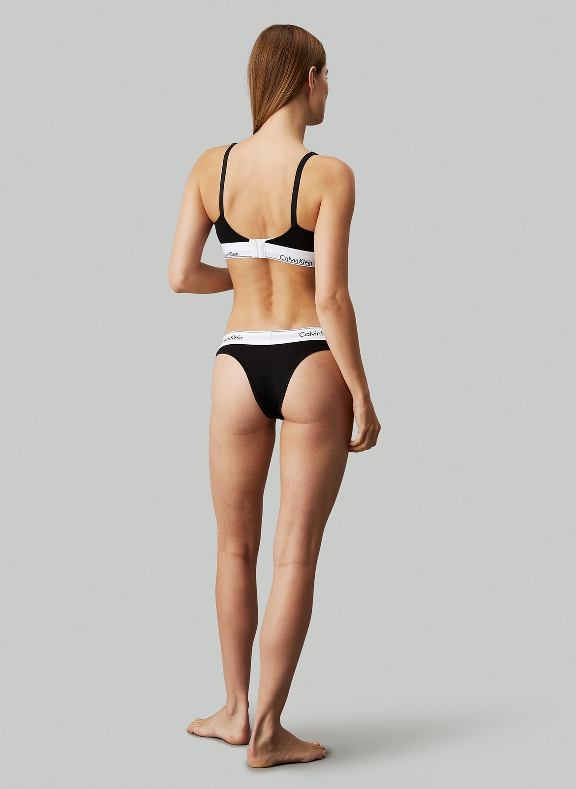 Slip brésilien en coton mélangé Noir