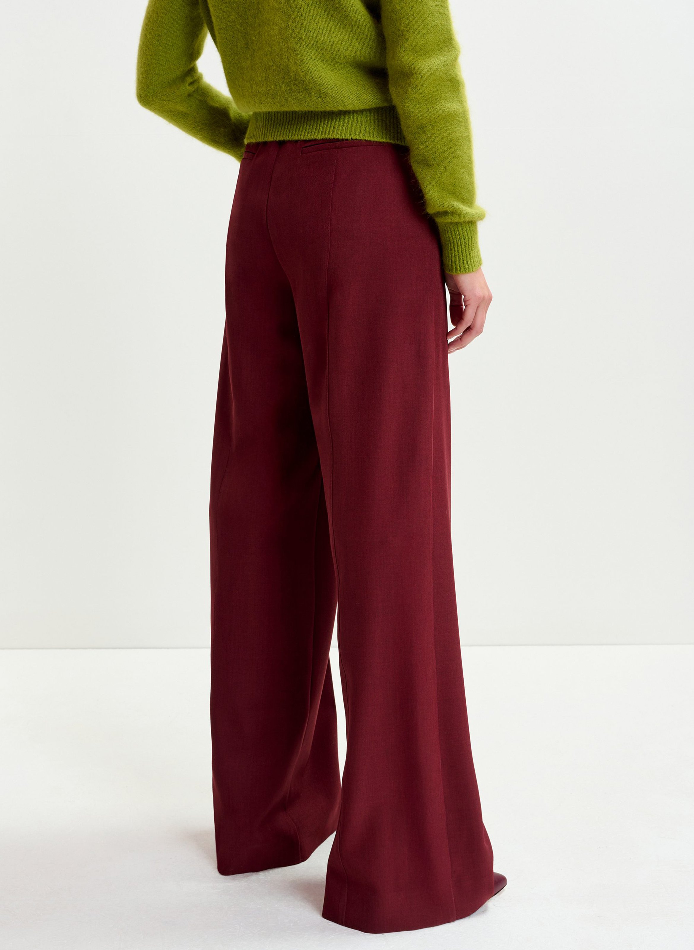 Pantalon tailleur taille haute uni ESSENTIEL ANTWERP Rouge