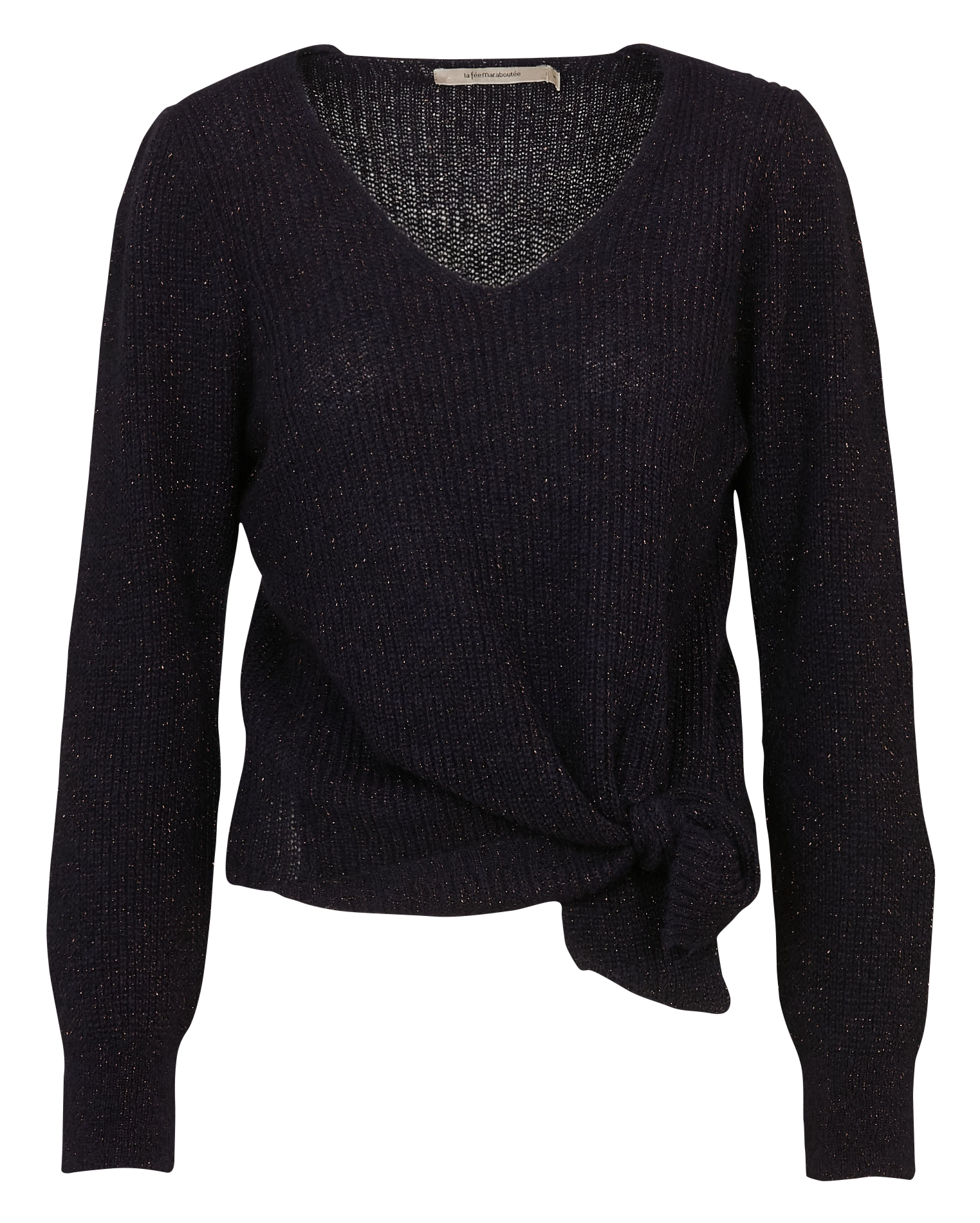 Rechte, gebreide trui met V-hals en glansdraad LA FEE MARABOUTEE Veelkleurig