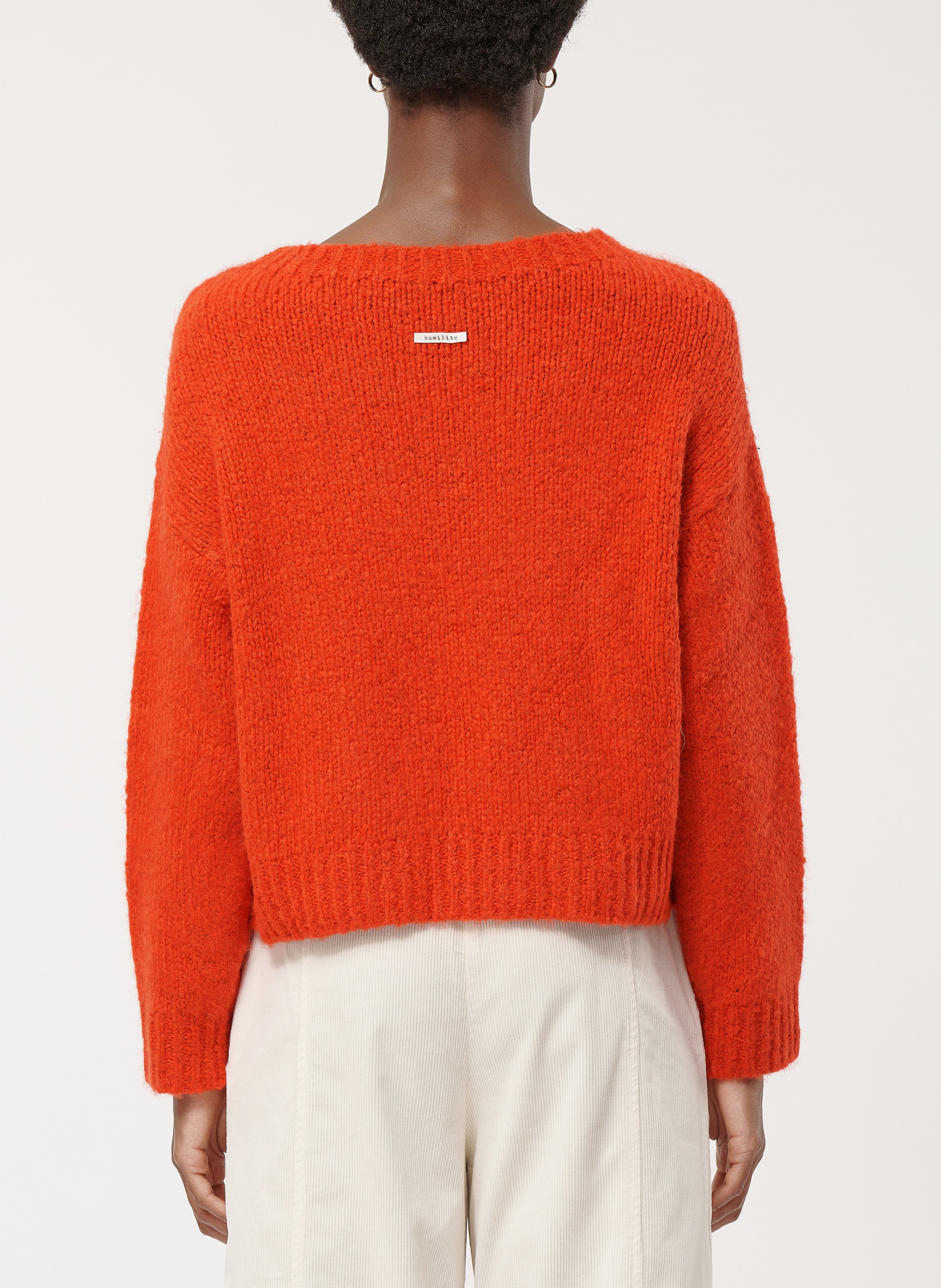 Pull oversize en maille tressée bouclette HUMILITY Orange