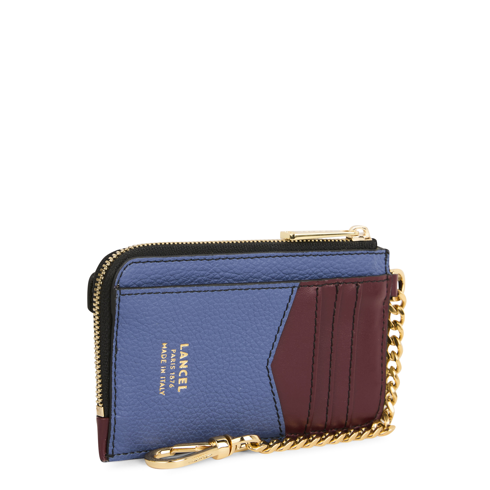 Reißverschlusshülle aus genarbtem Leder LANCEL Blau