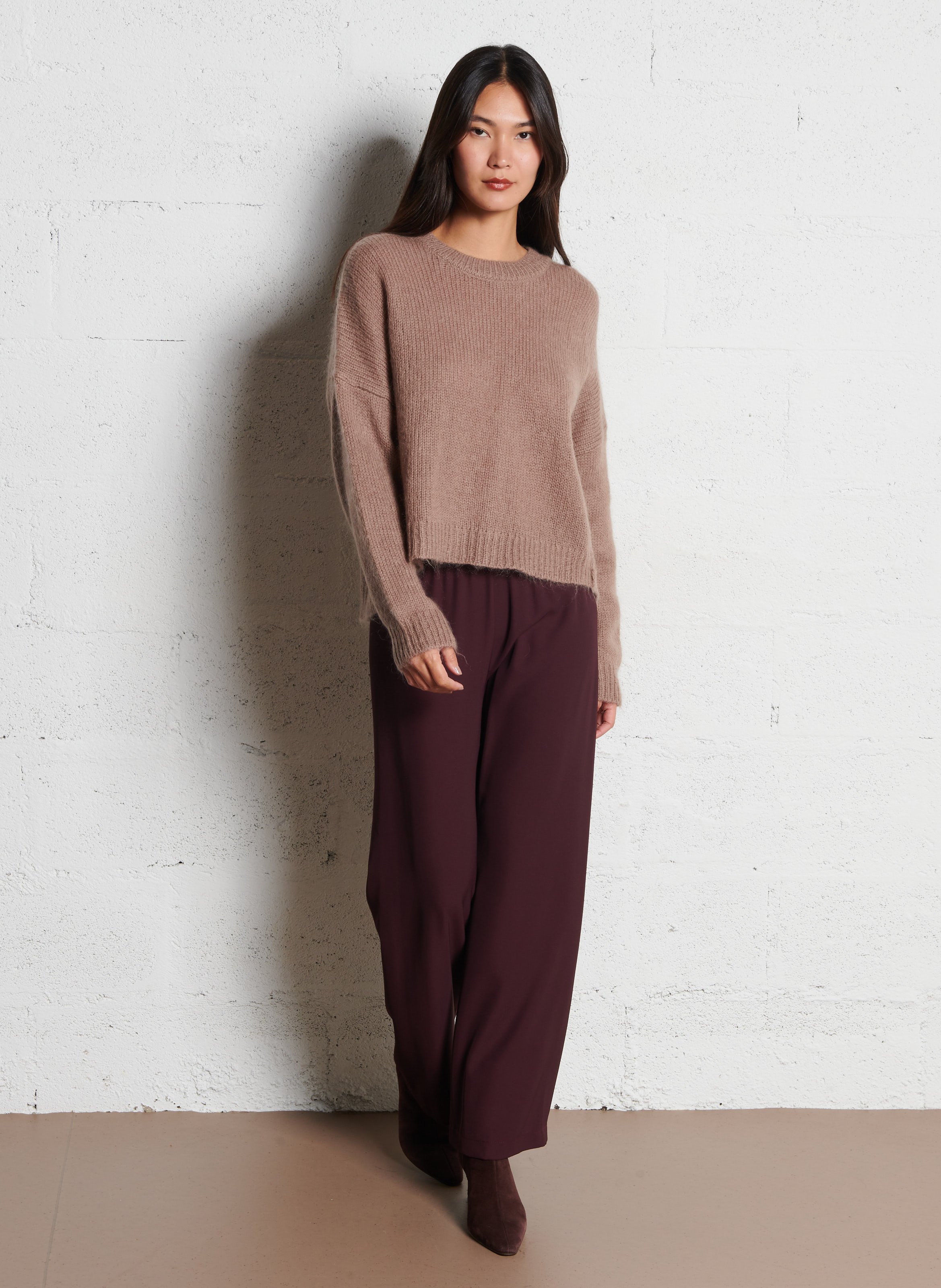 High-neck wool sweater BELLA JONES Brown