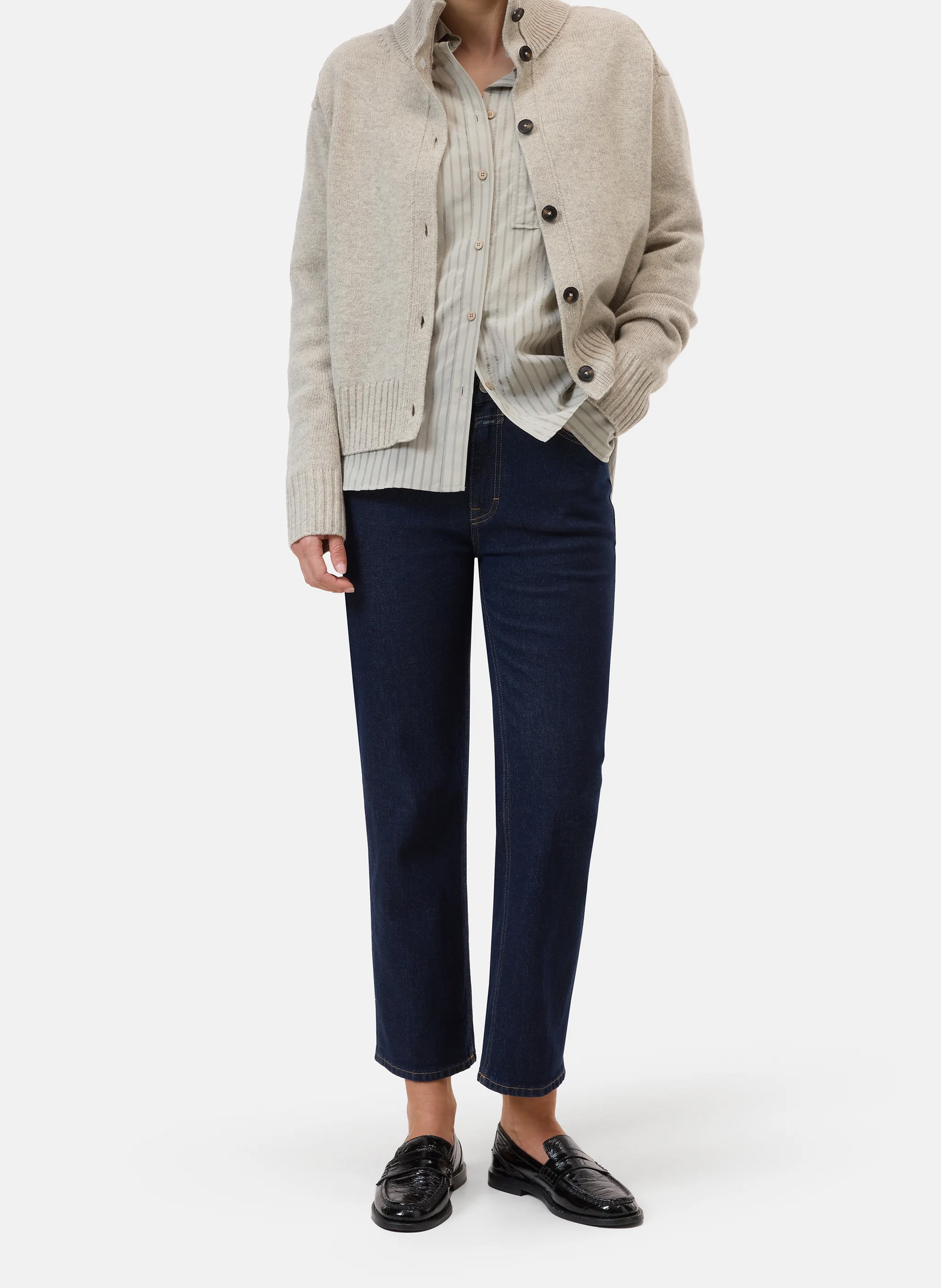 Cotton-blend straight jeans CLOSED Blue