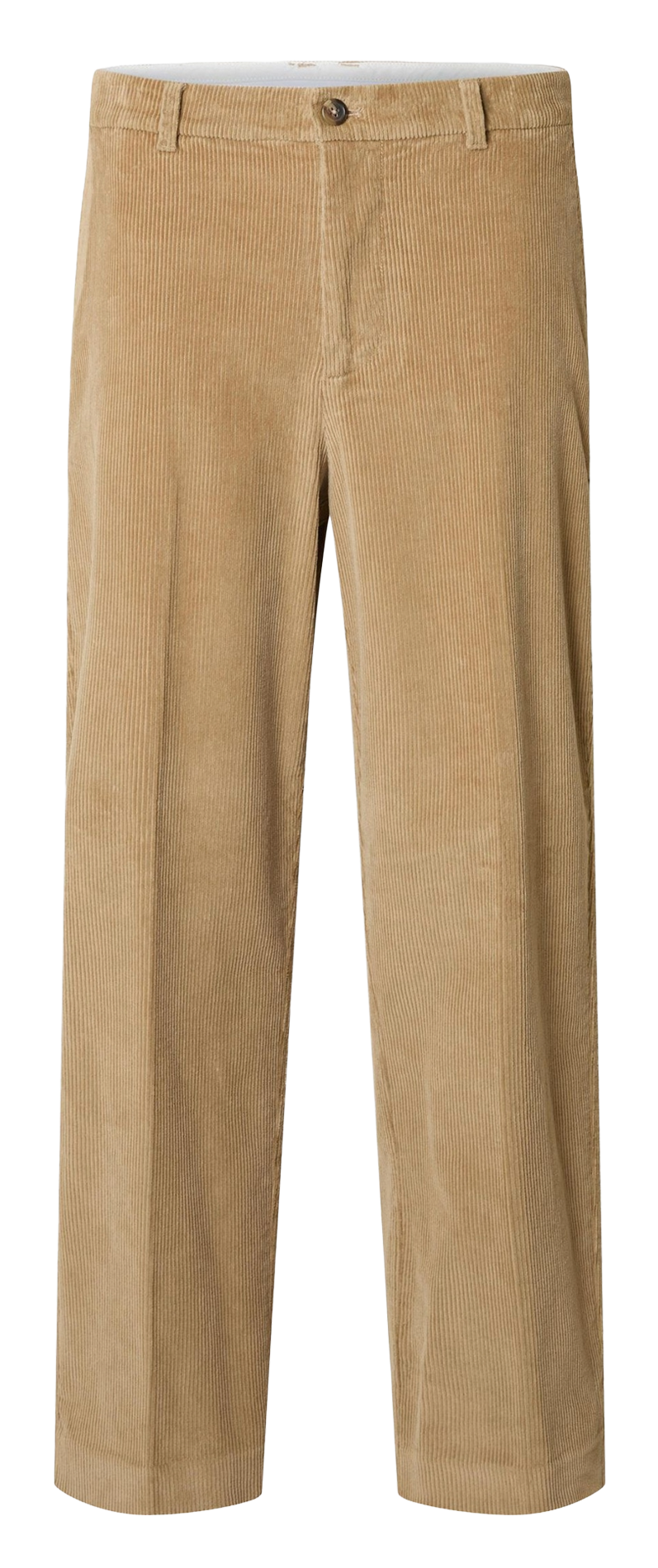 Pantalon droit en coton bio mélangé SELECTED Marron
