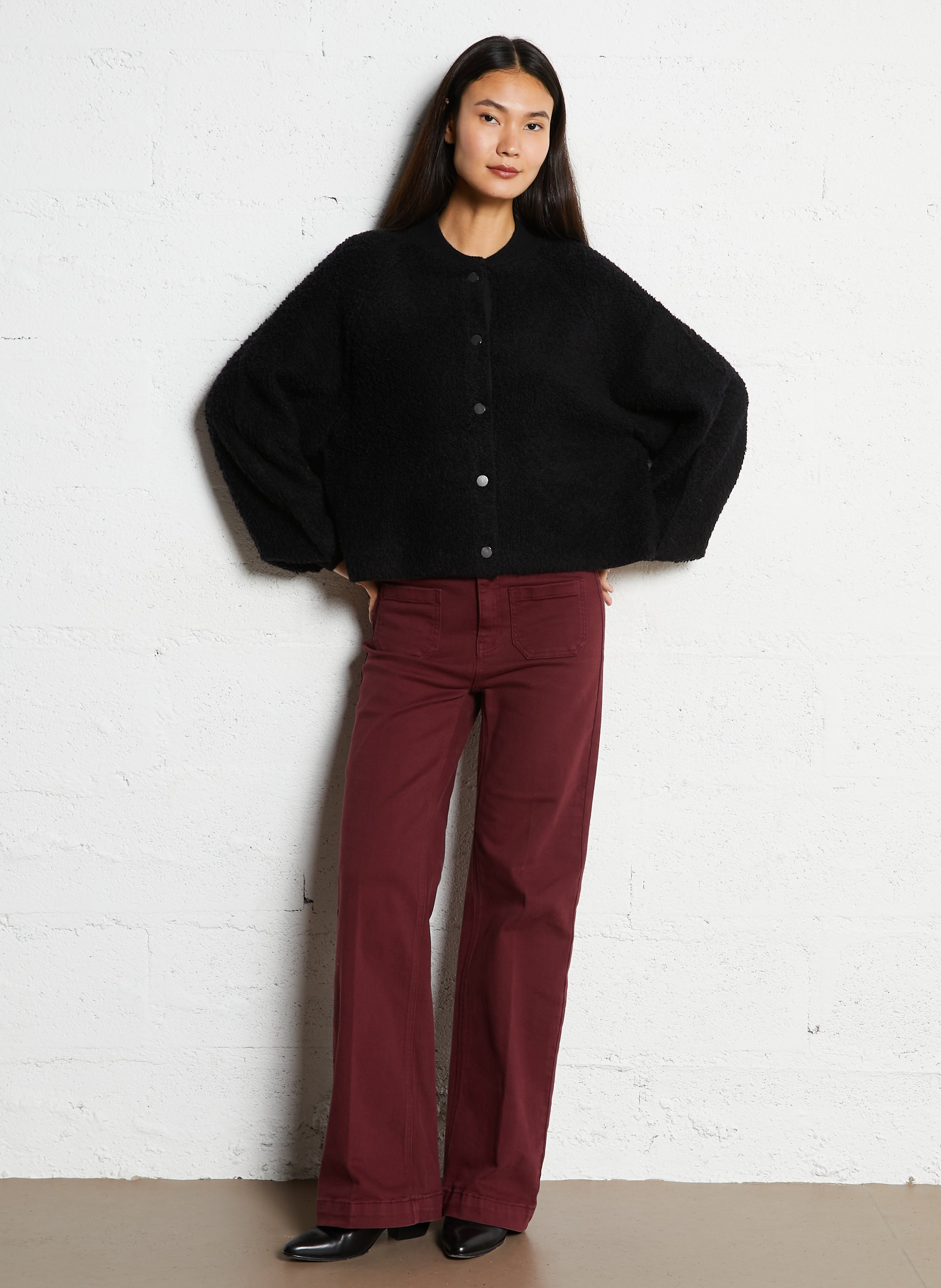 Veste oversize col rond IKKS Noir