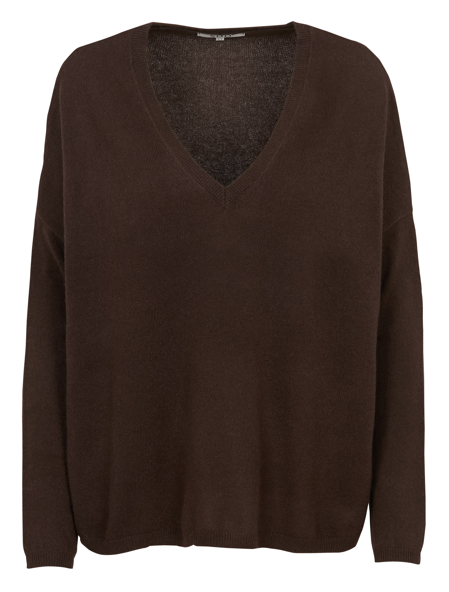 Pull col v en cachemire  SUD EXPRESS Marron