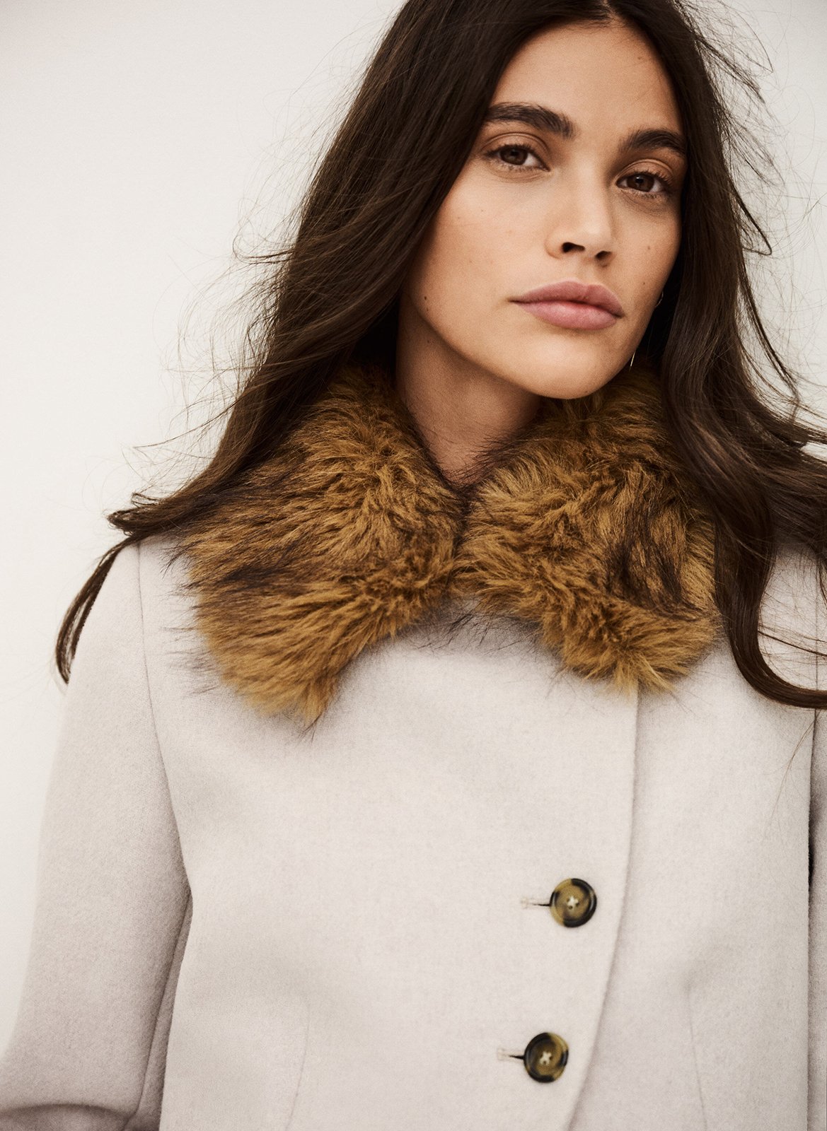 Veste droite en laine mélangée BA&SH Beige