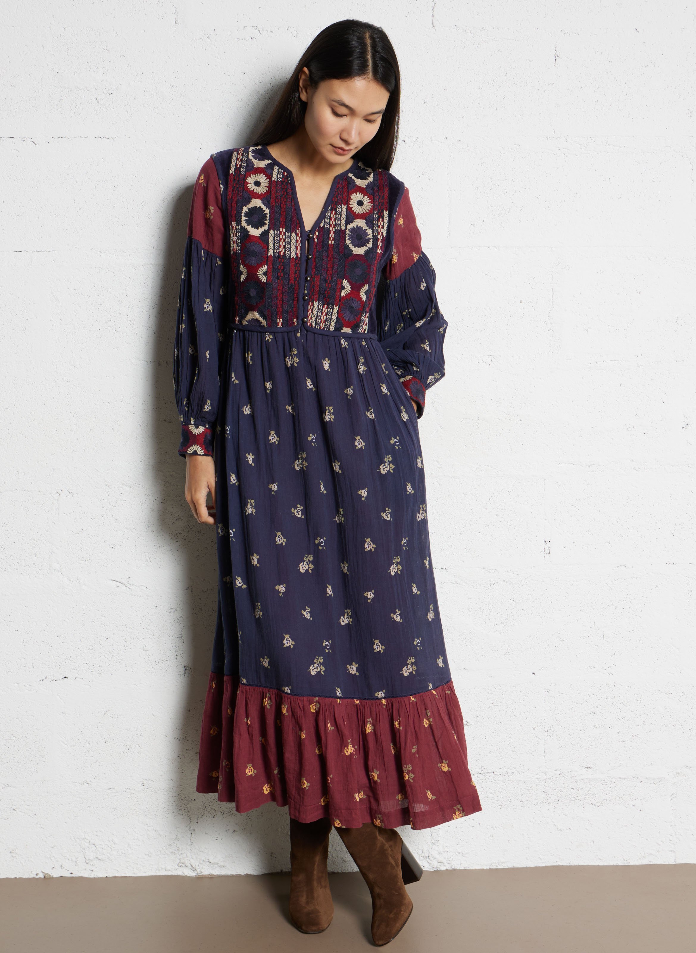 Bottes en cuir velours BOBBIES Marron