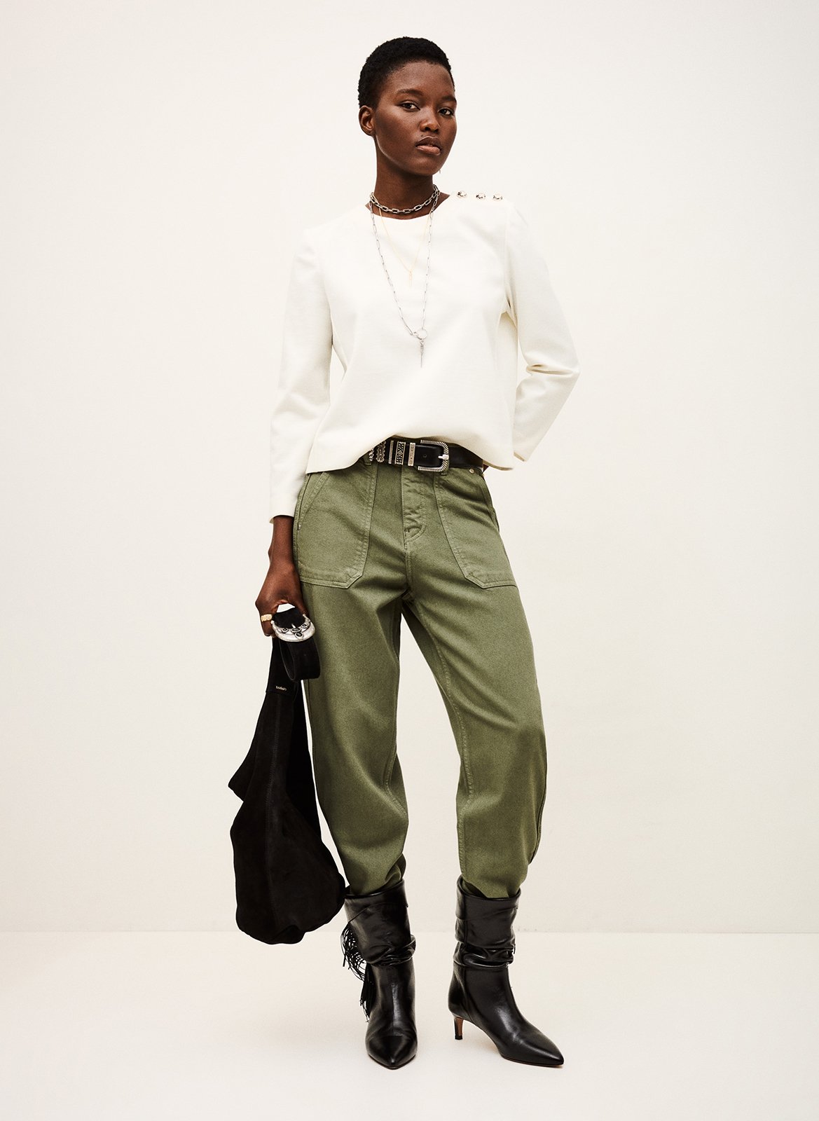 Printed viscose top BA&SH Beige