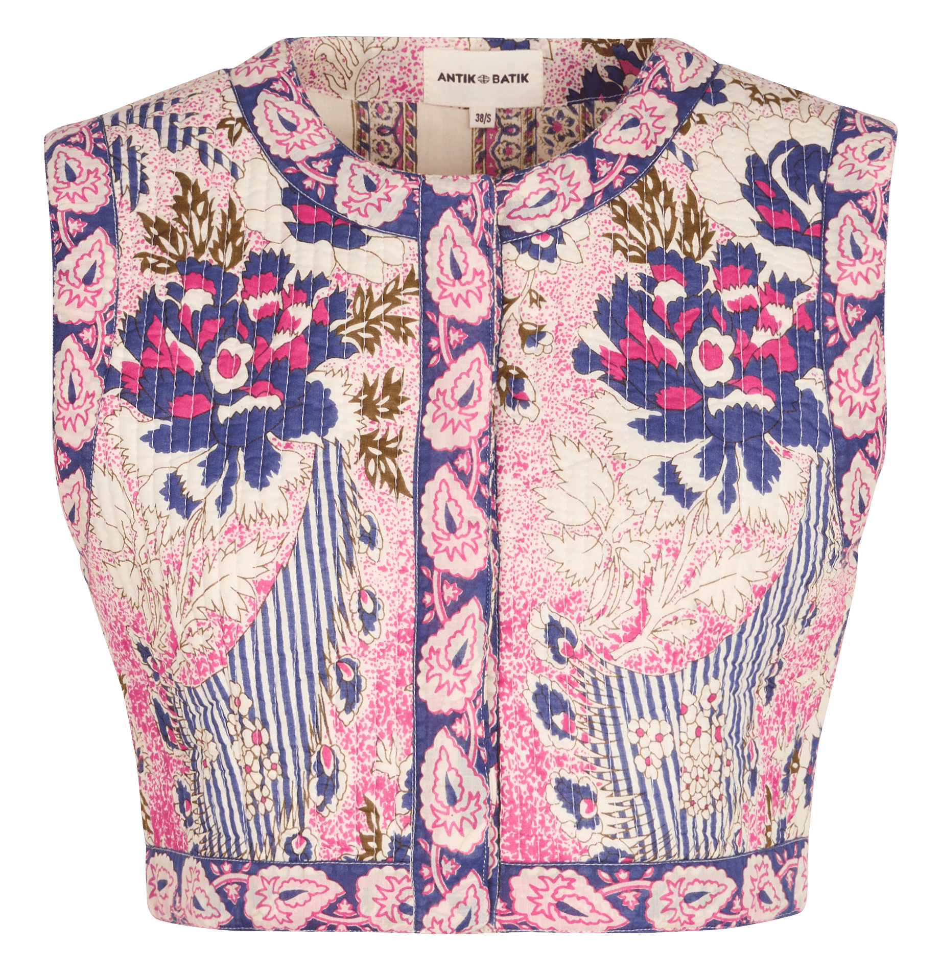 Baumwoll-Strickjacke mit Rundhalsausschnitt ANTIK BATIK Rosa