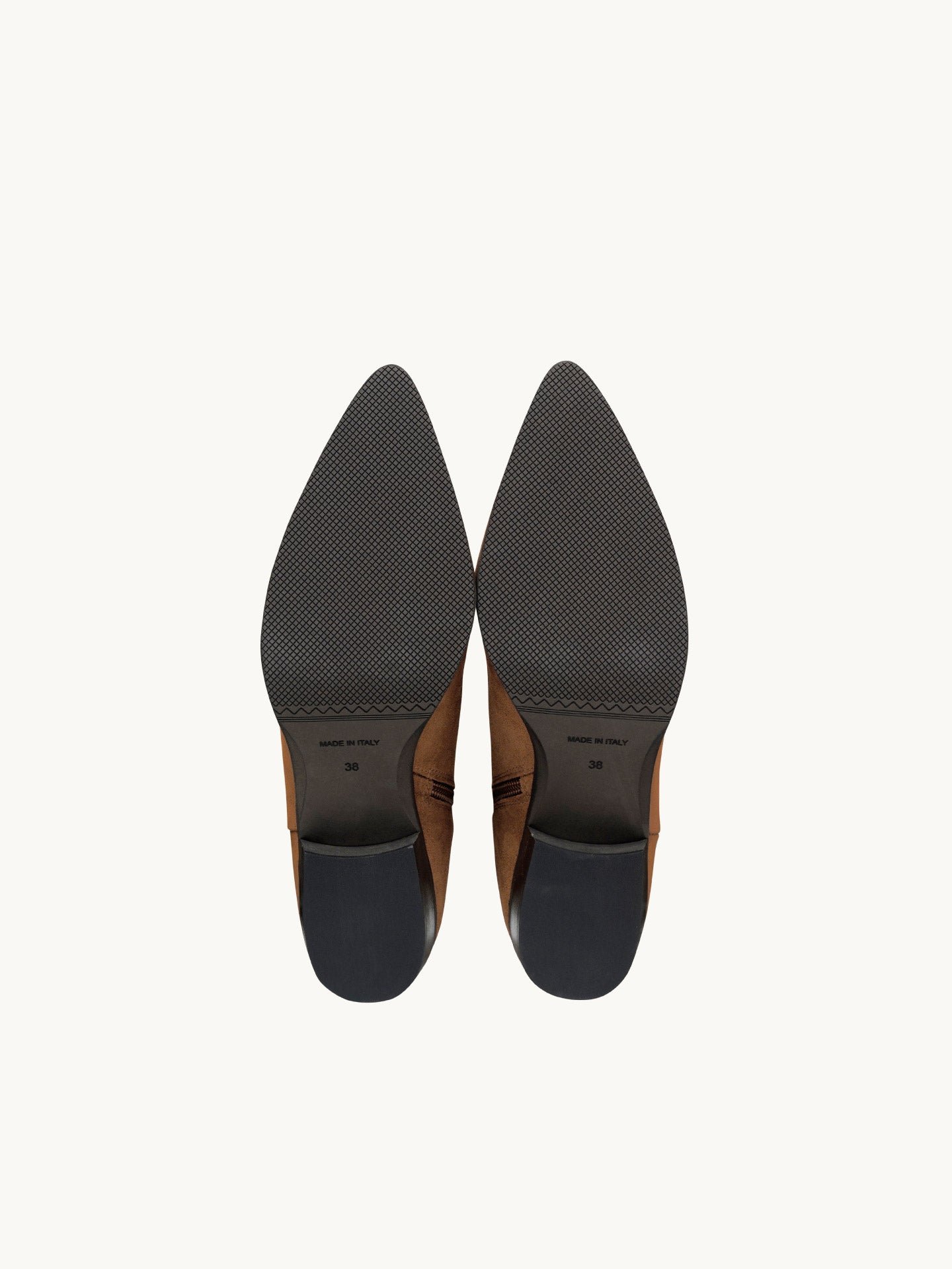 Heeled suede leather mid-calf boots EMZI PARIS Brown