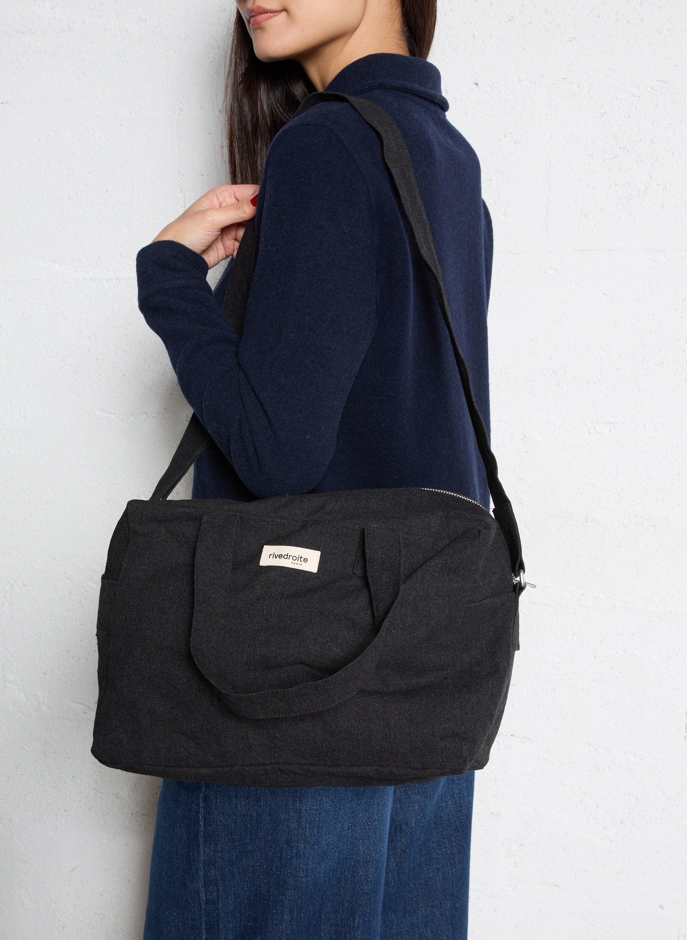 Sac à main en coton mélangé RIVEDROITE PARIS Noir