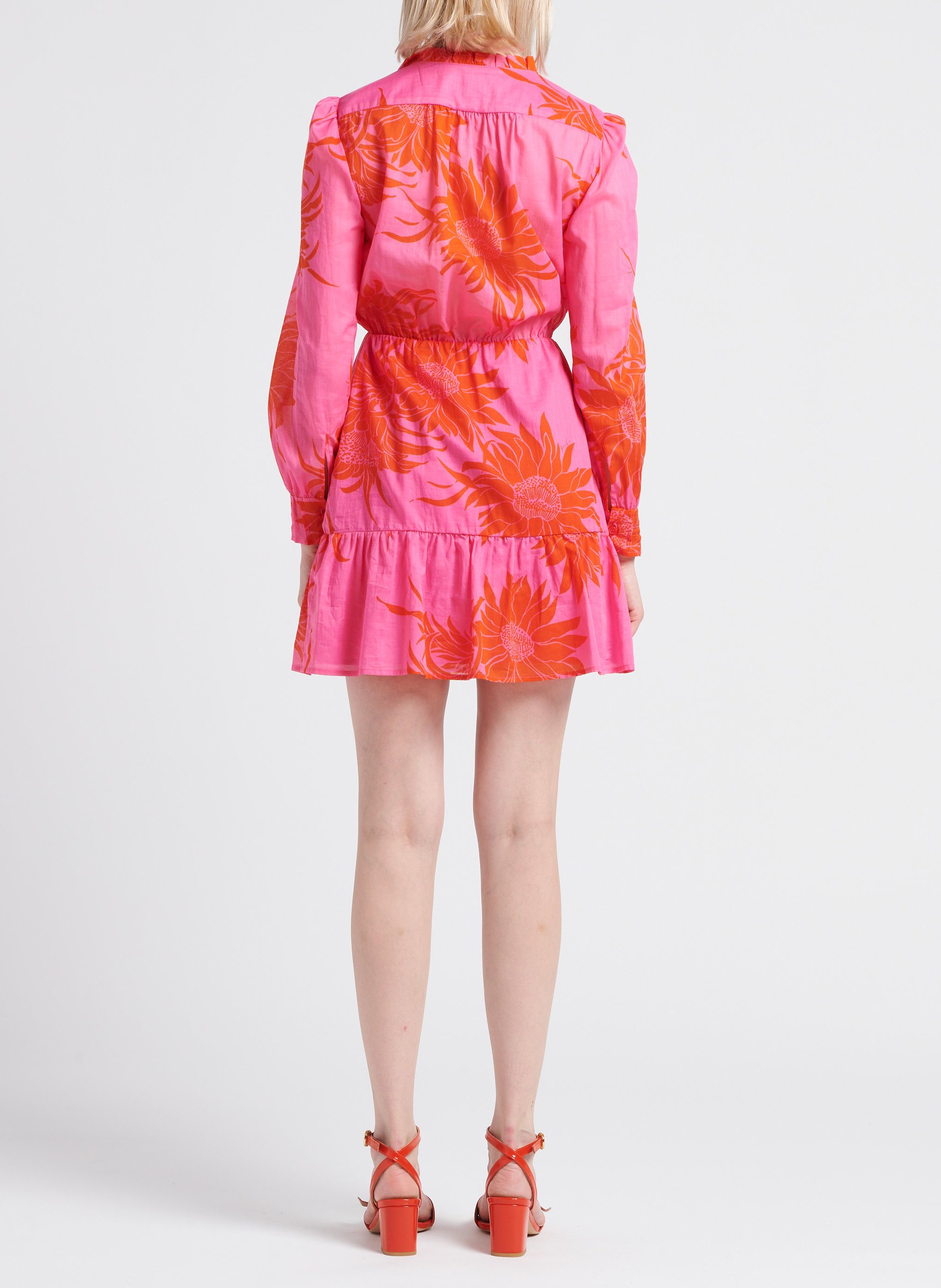 Korte jurk met tuniekhals en print PINKO Oranje