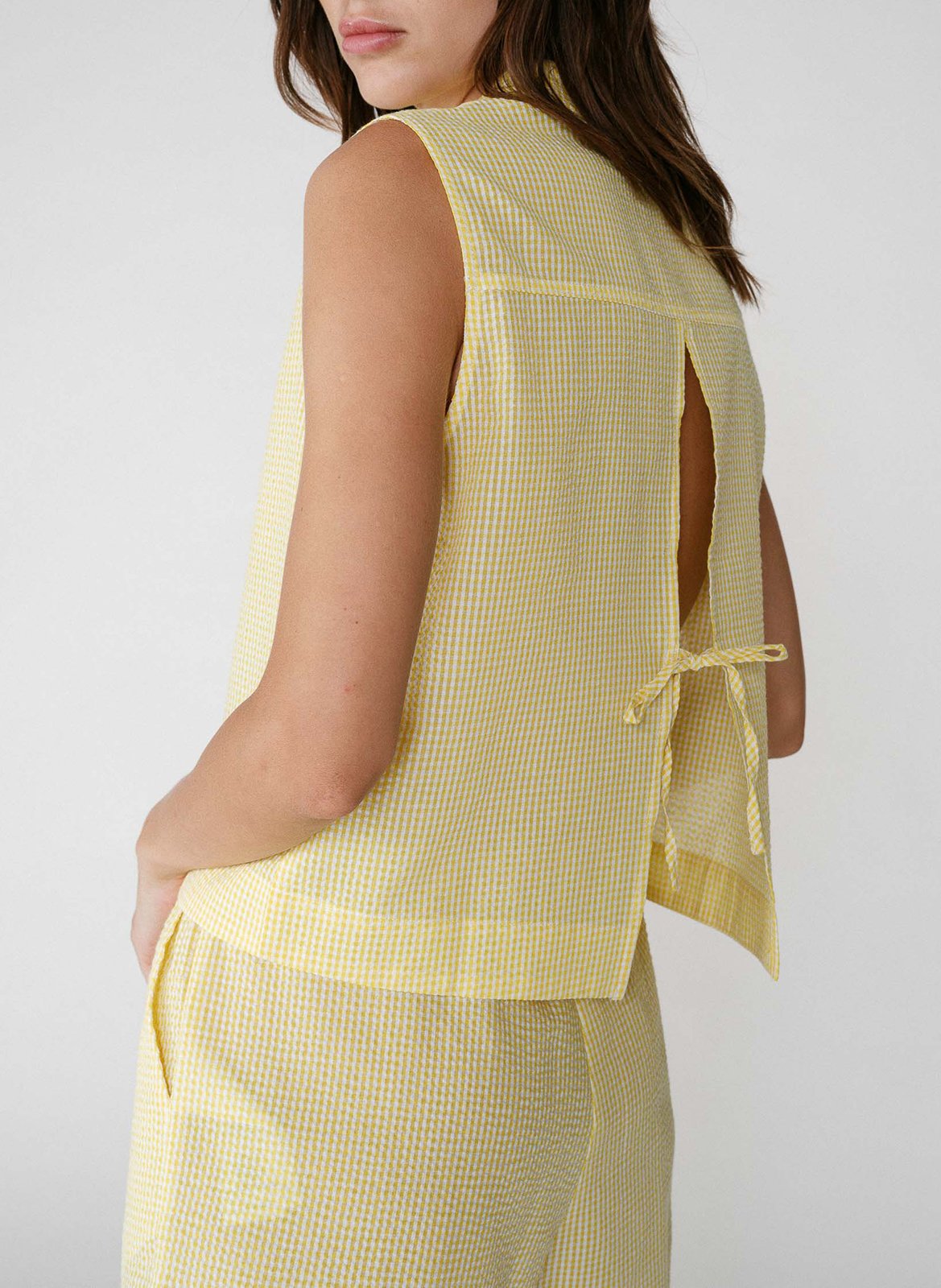 Blouse met klassieke kraag GRACE ET MILA Geel