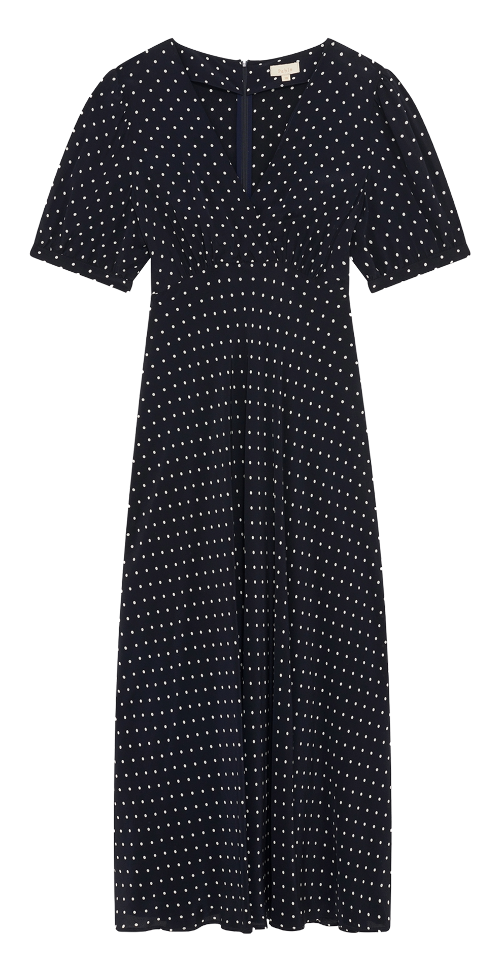 Robe longue col V imprimé PABLO Bleu