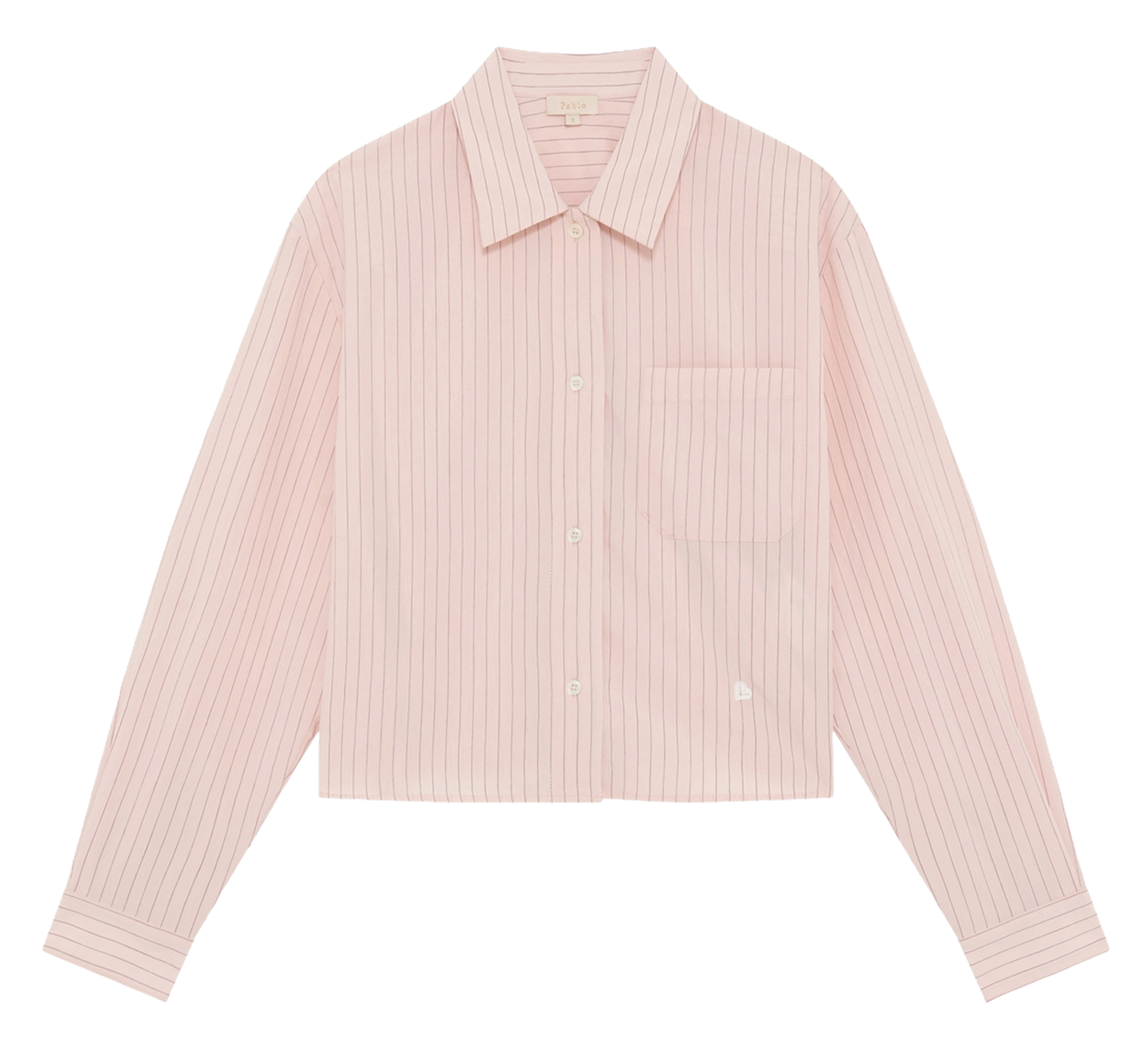 Straight striped shirt with classic collar PABLO Red