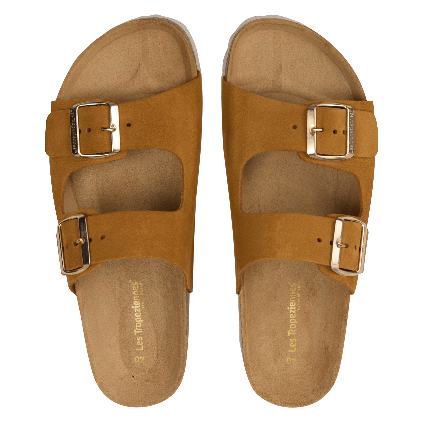 Sandales plates à brides en cuir LES TROPEZIENNES PAR M.BELARBI Marron