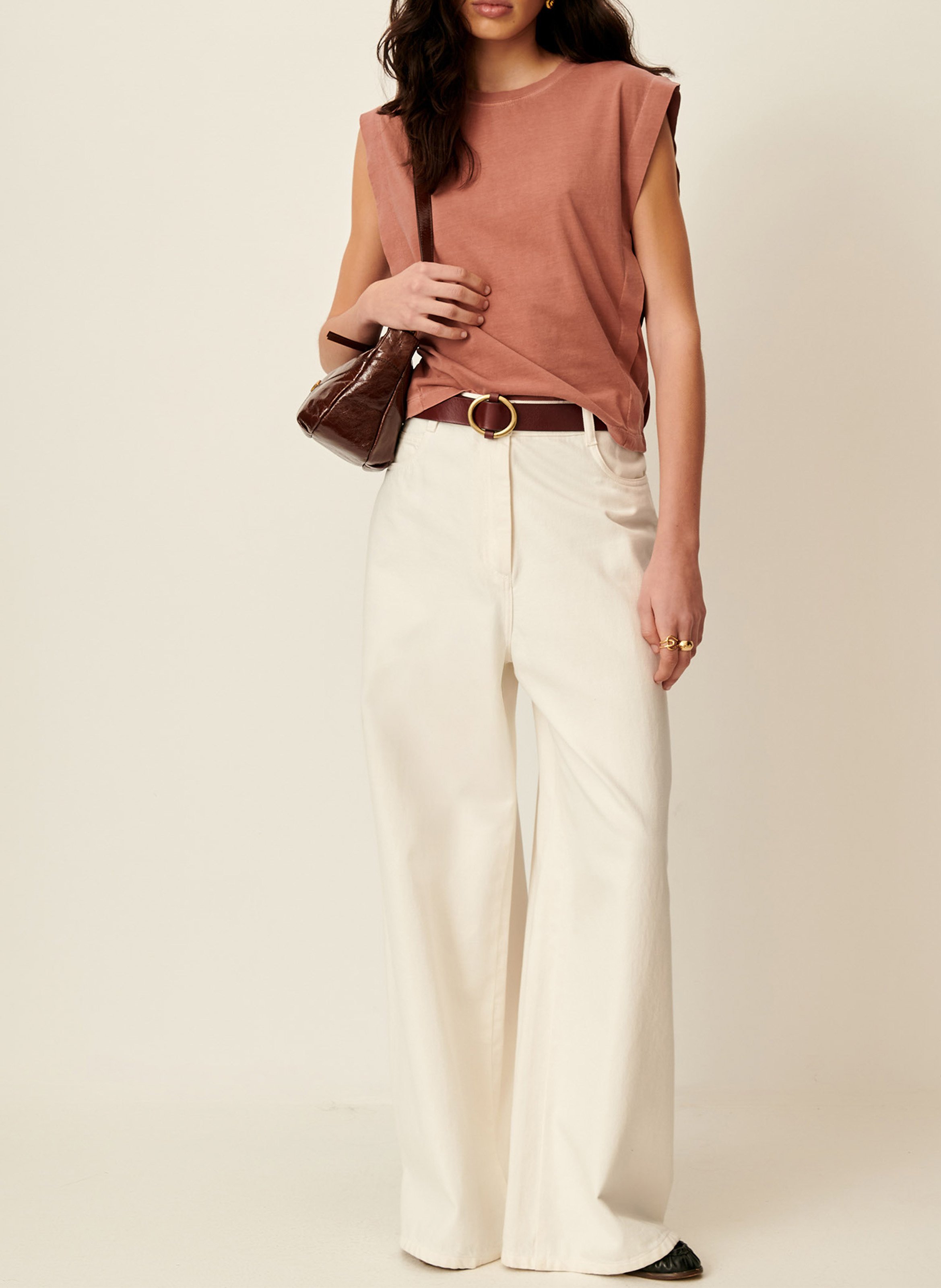 Tee-shirt col rond en coton SESSUN Brown