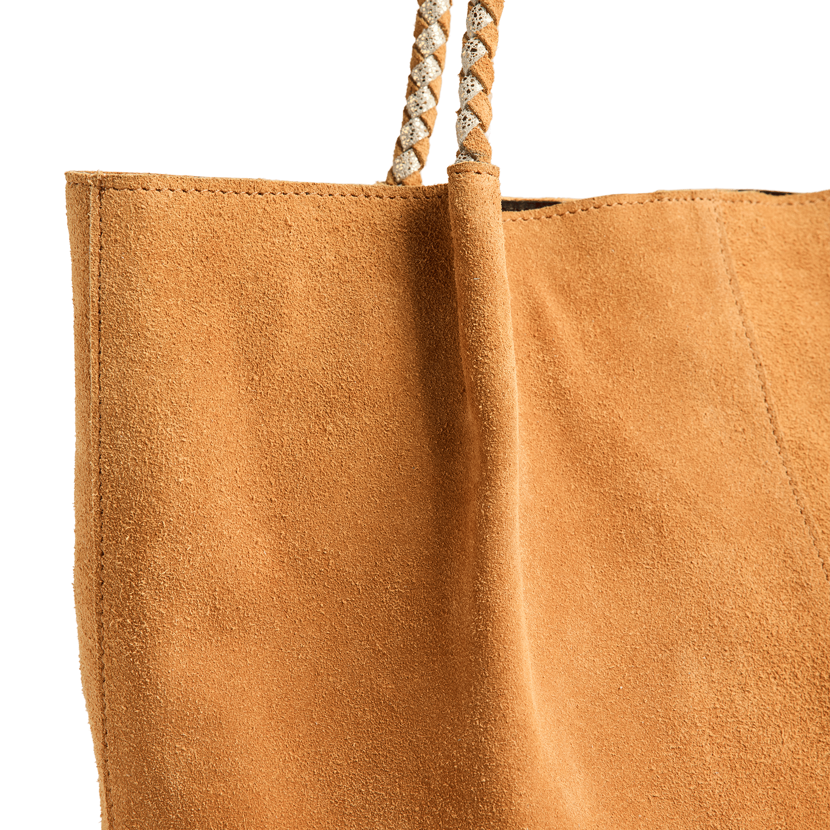 Suède shopper PIECES Bruin