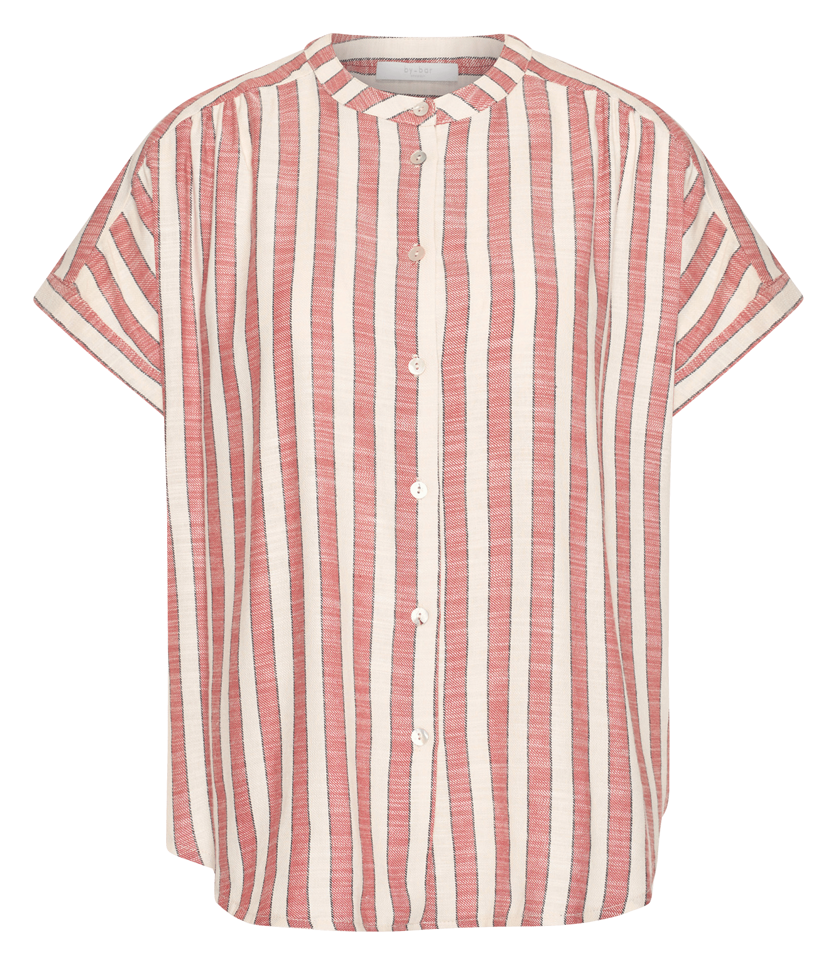 Baumwollbluse mit Rundhalsausschnitt und Print BY BAR Rot