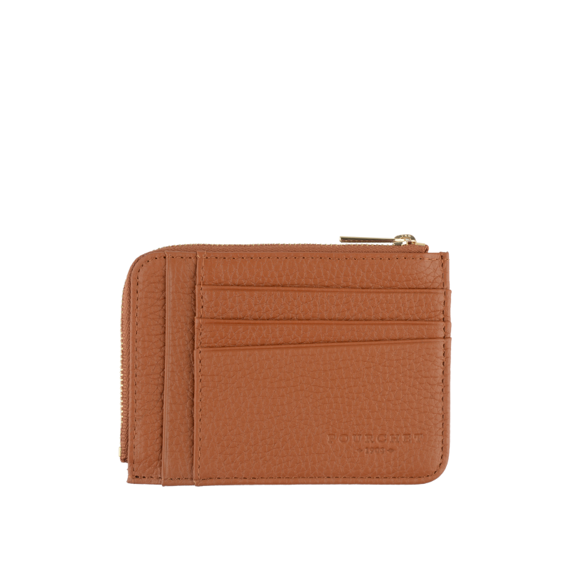 Calfskin leather wallet Brown