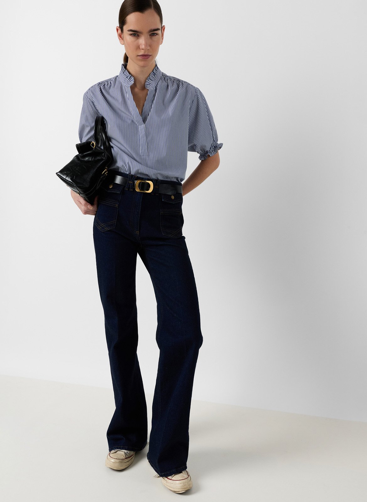 Loose short-sleeve striped top GERARD DAREL Blue