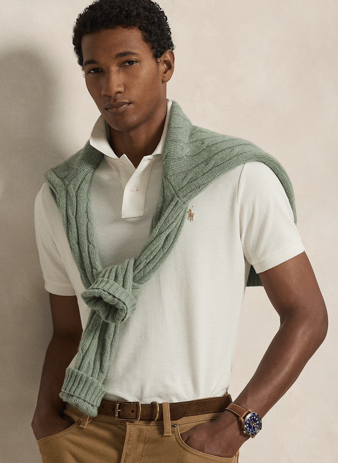 Custom-Fit Polo aus Pikee-Baumwolle POLO RALPH LAUREN Beige