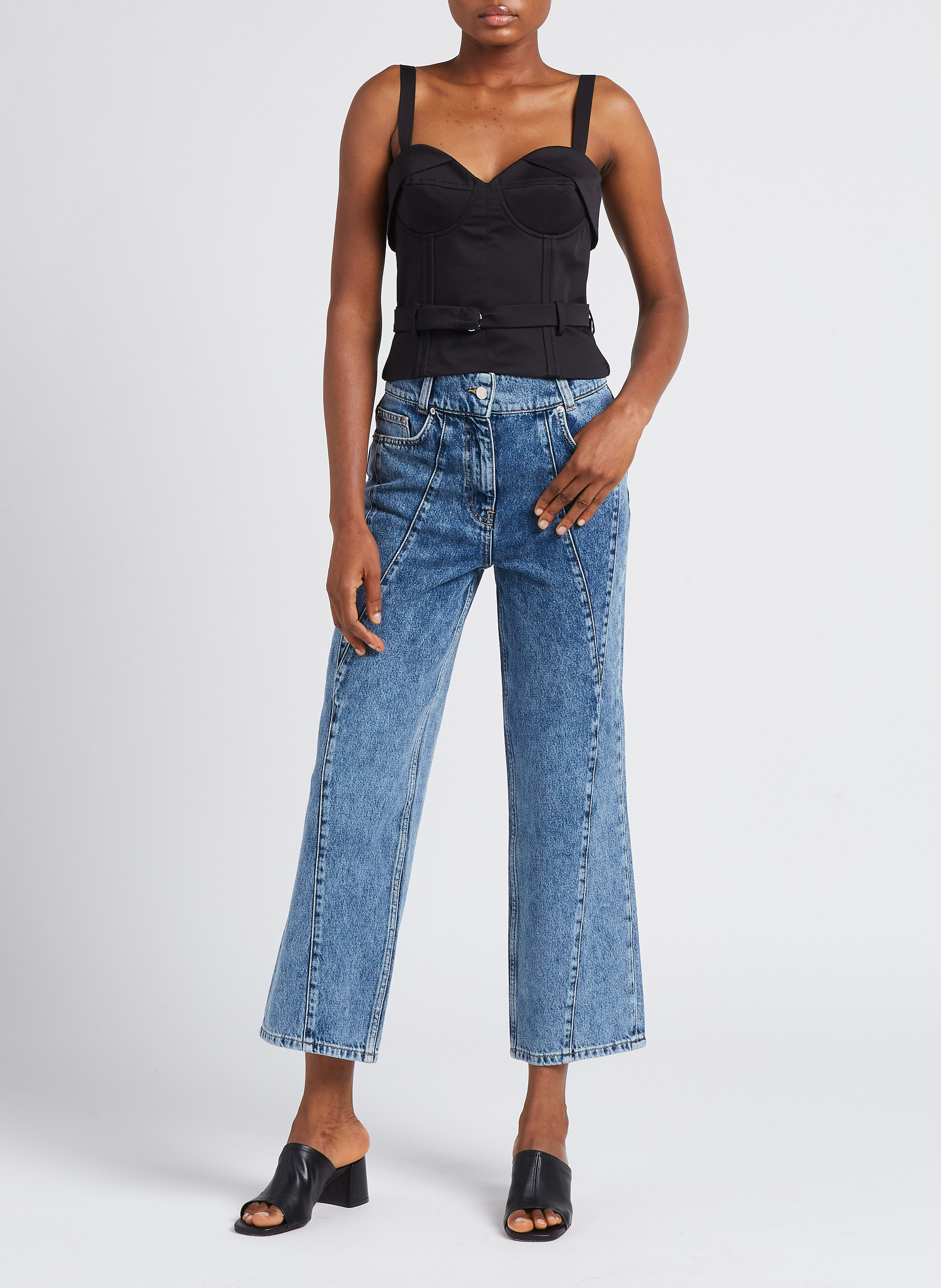 Straight Cut Stone Washed Jeans IRO Blau