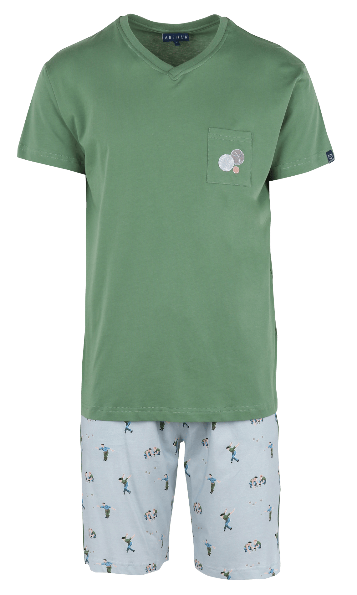 Ensemble de pyjama short à motifs ARTHUR Bleu