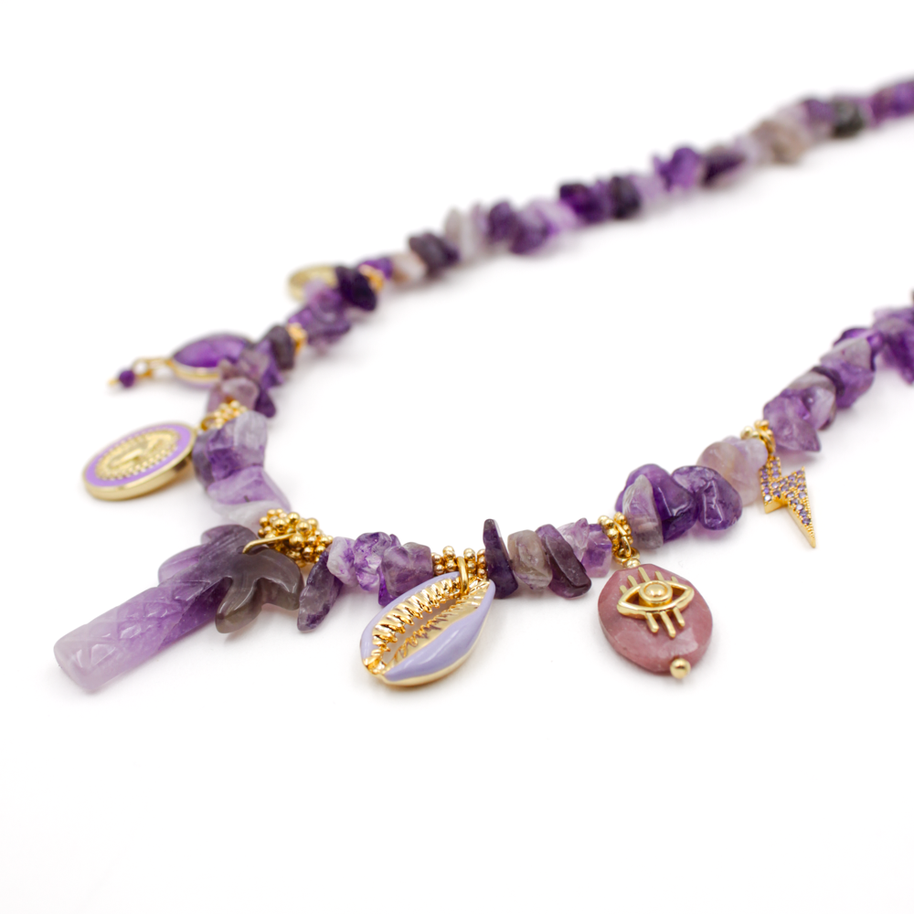 Collier heishi crunchs grigris - margaux L'ATELIER DES DAMES Doré