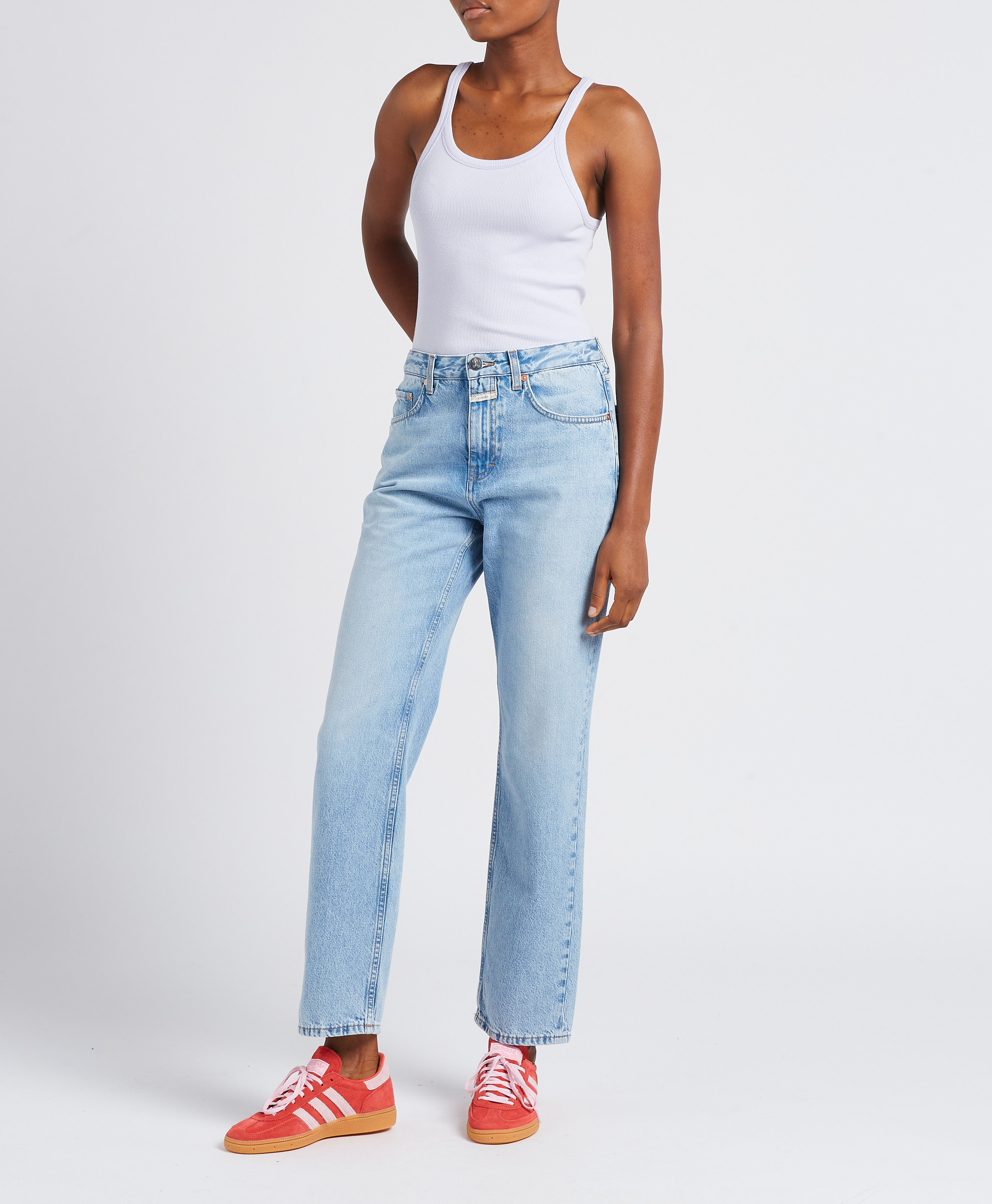 Baskets basses en cuir velours ADIDAS Rouge