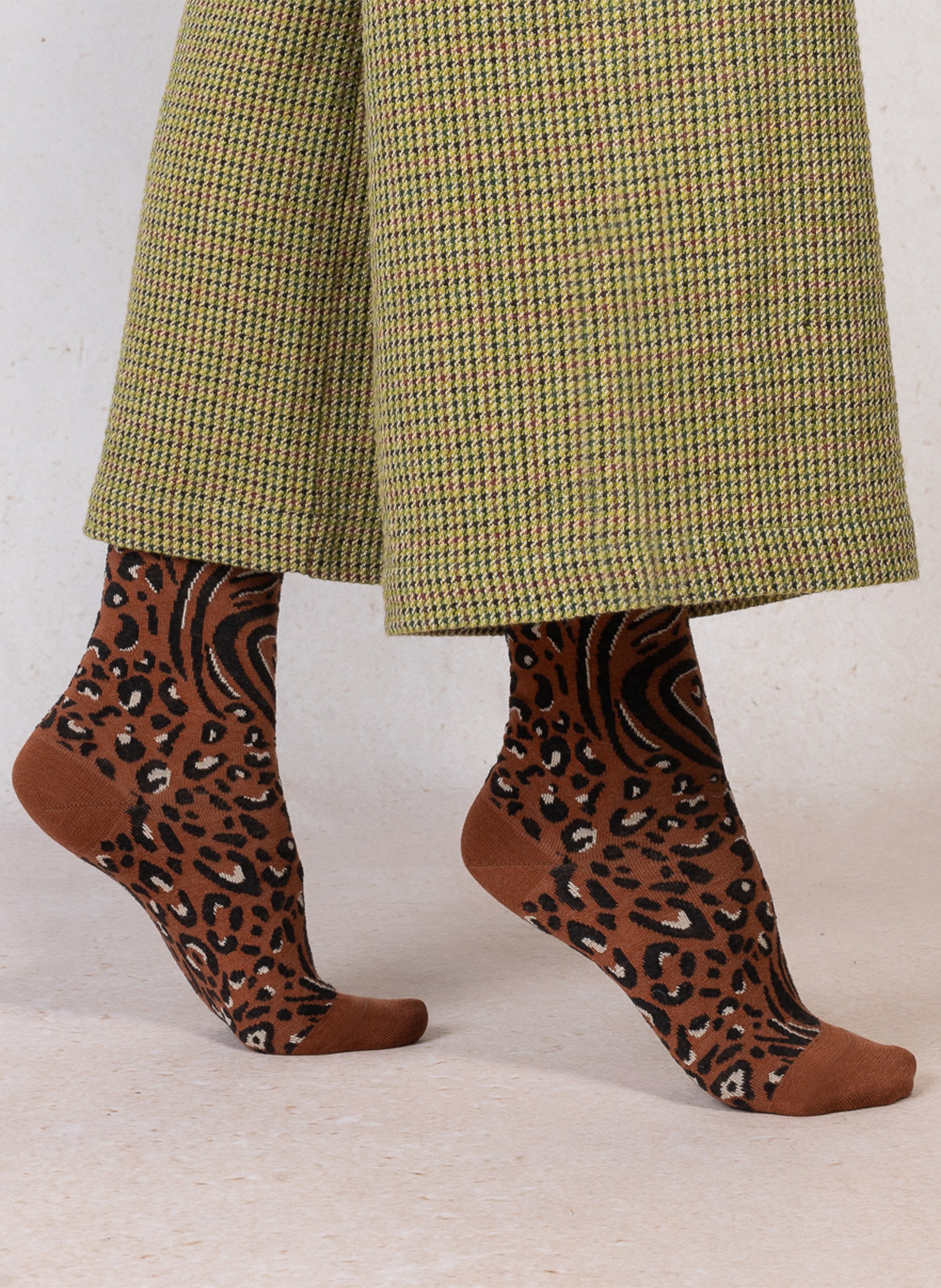 Chaussettes en laine mélangée BLEUFORET Marron