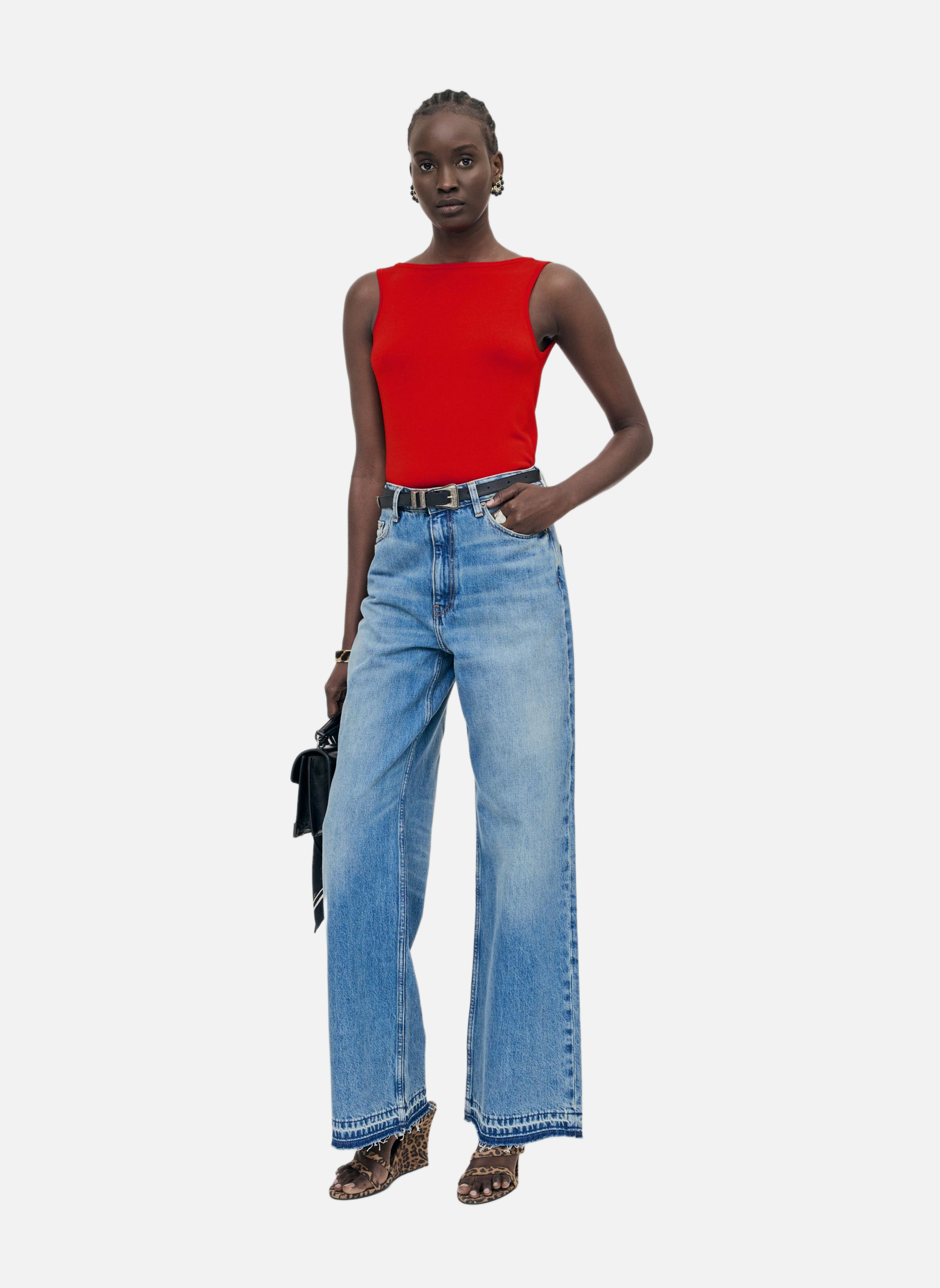 Knit top with chains THE KOOPLES Red