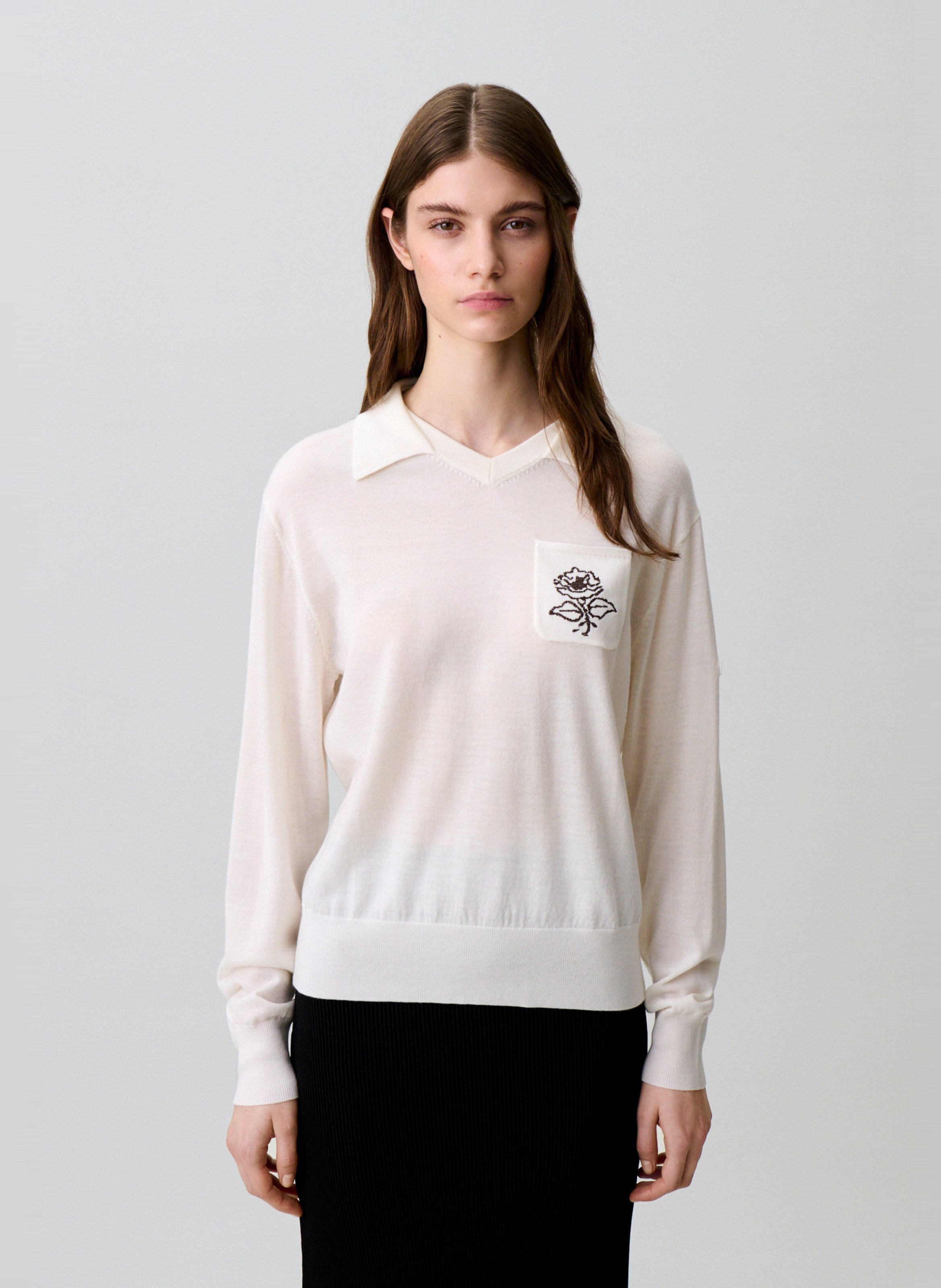 Pull droit en laine  CLAUDIE PIERLOT Beige