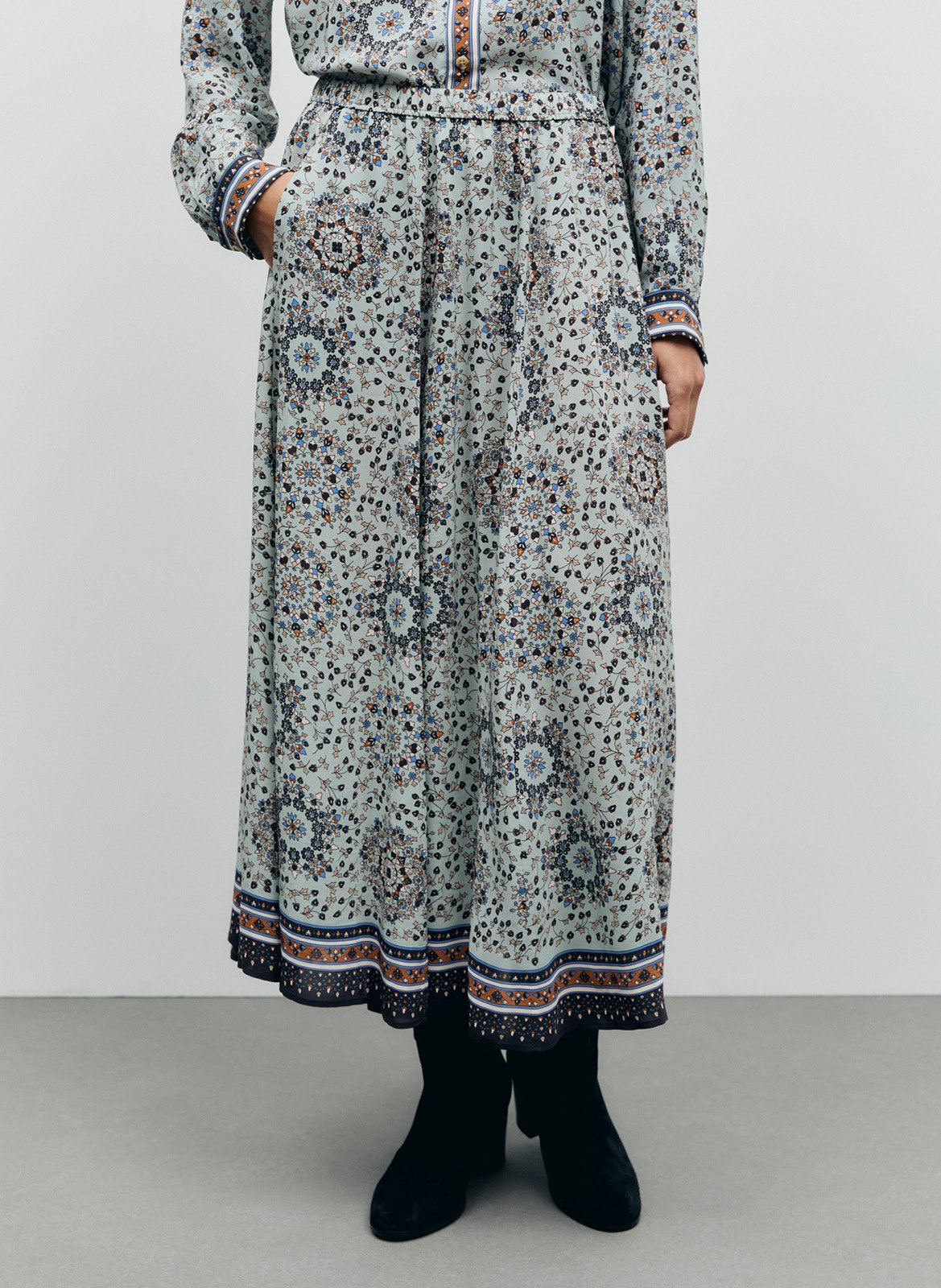 Midirock mit Print GERARD DAREL Blau
