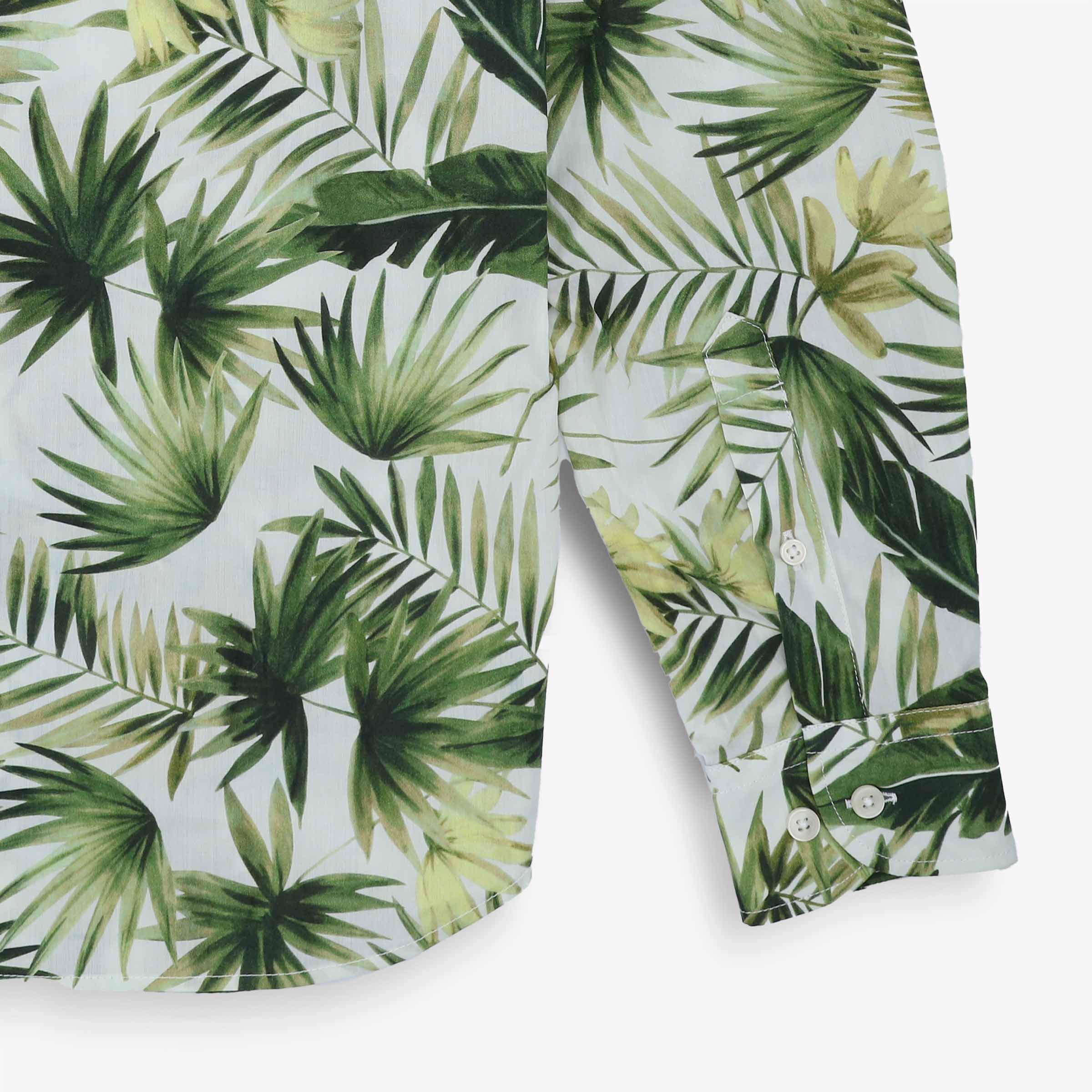 Chemise manches longues brodée en coton SERGE BLANCO Vert