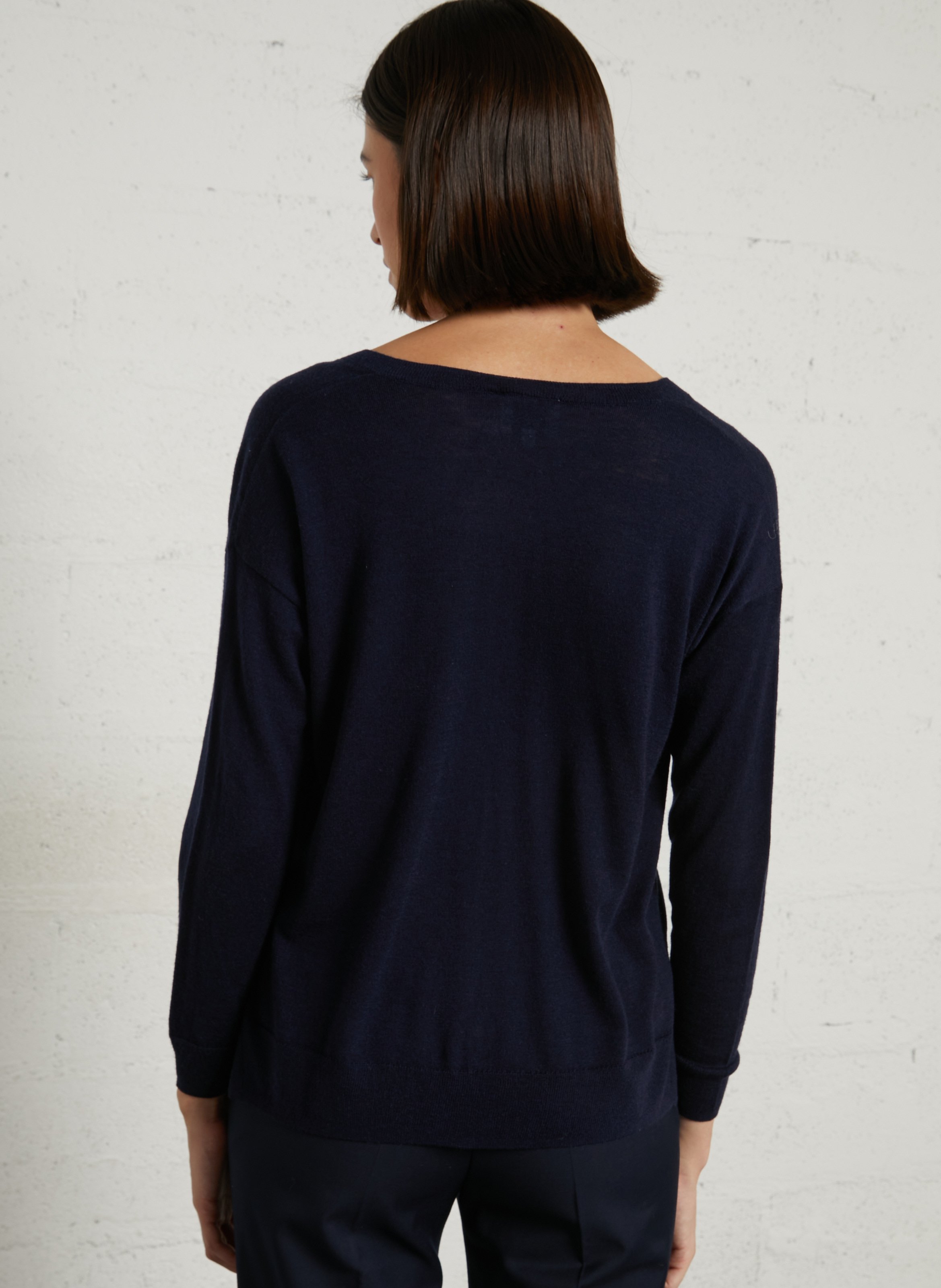 Straight V-neck sweater with tie LA PETITE ETOILE Blue