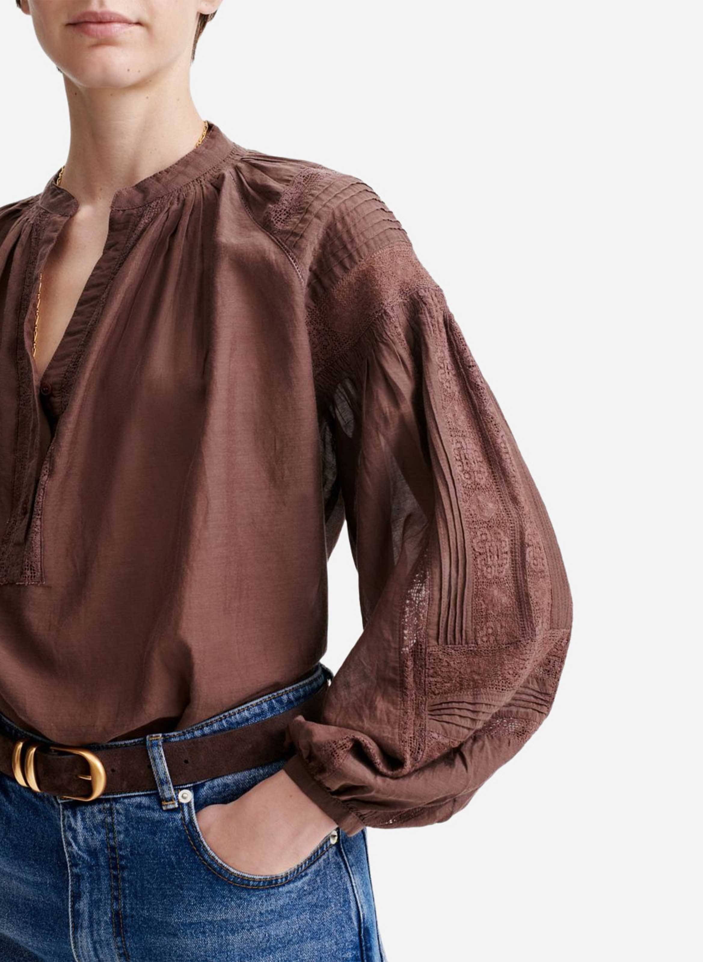 Long-sleeved lace blouse | Brown VANESSA BRUNO Women