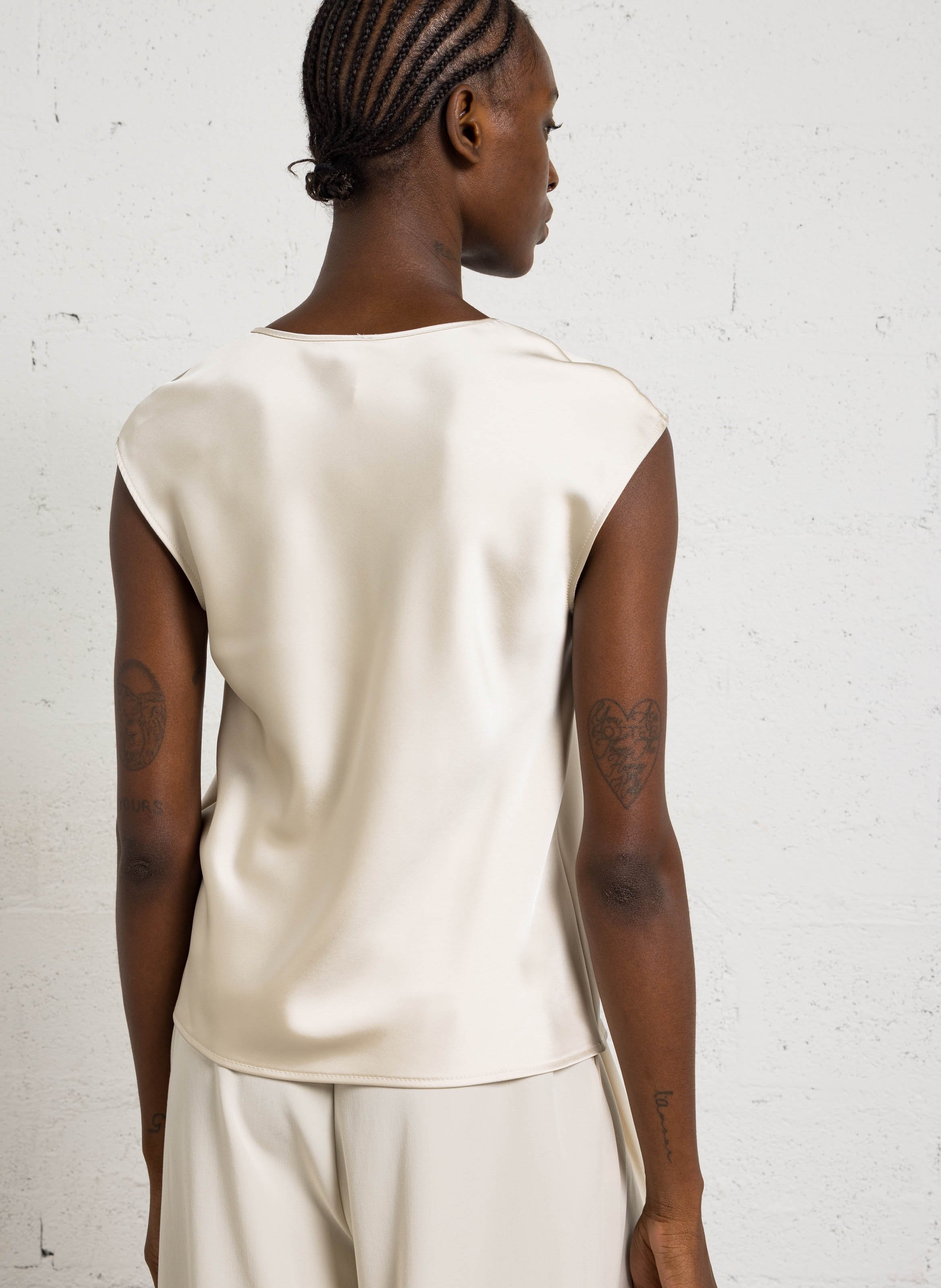 Top sans manches col rond IMPERIAL Beige
