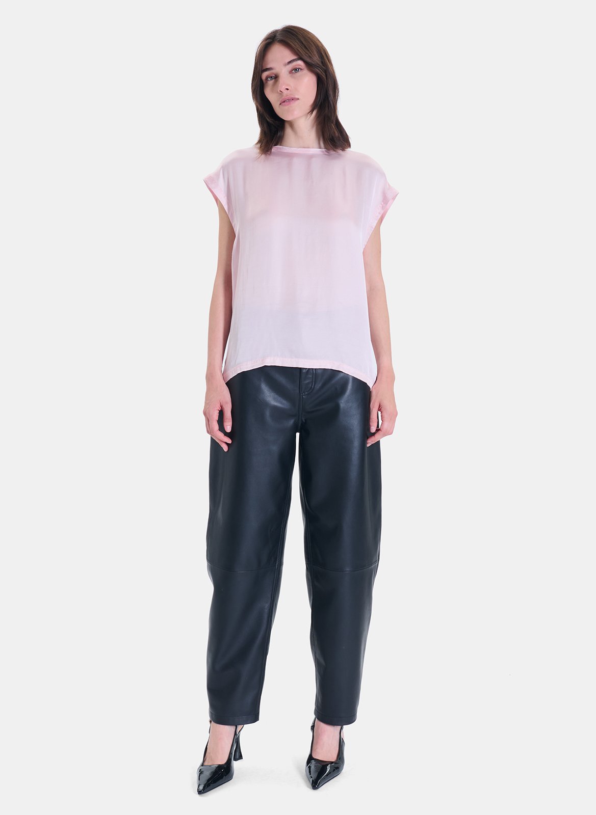 Sleeveless Satin Flowy Top ZAPA Pink