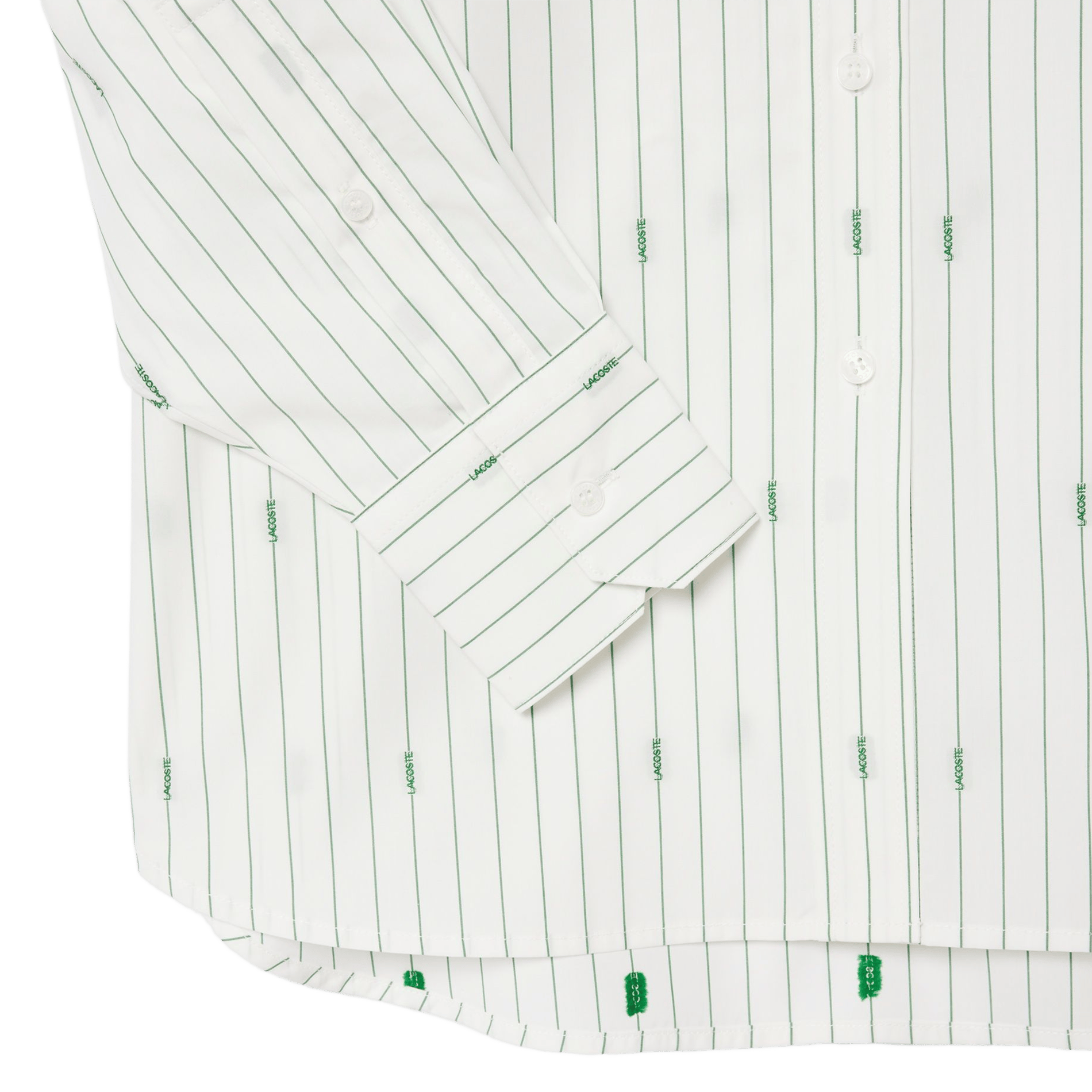 Chemise droite col classique rayée jacquard en coton LACOSTE Multicolore