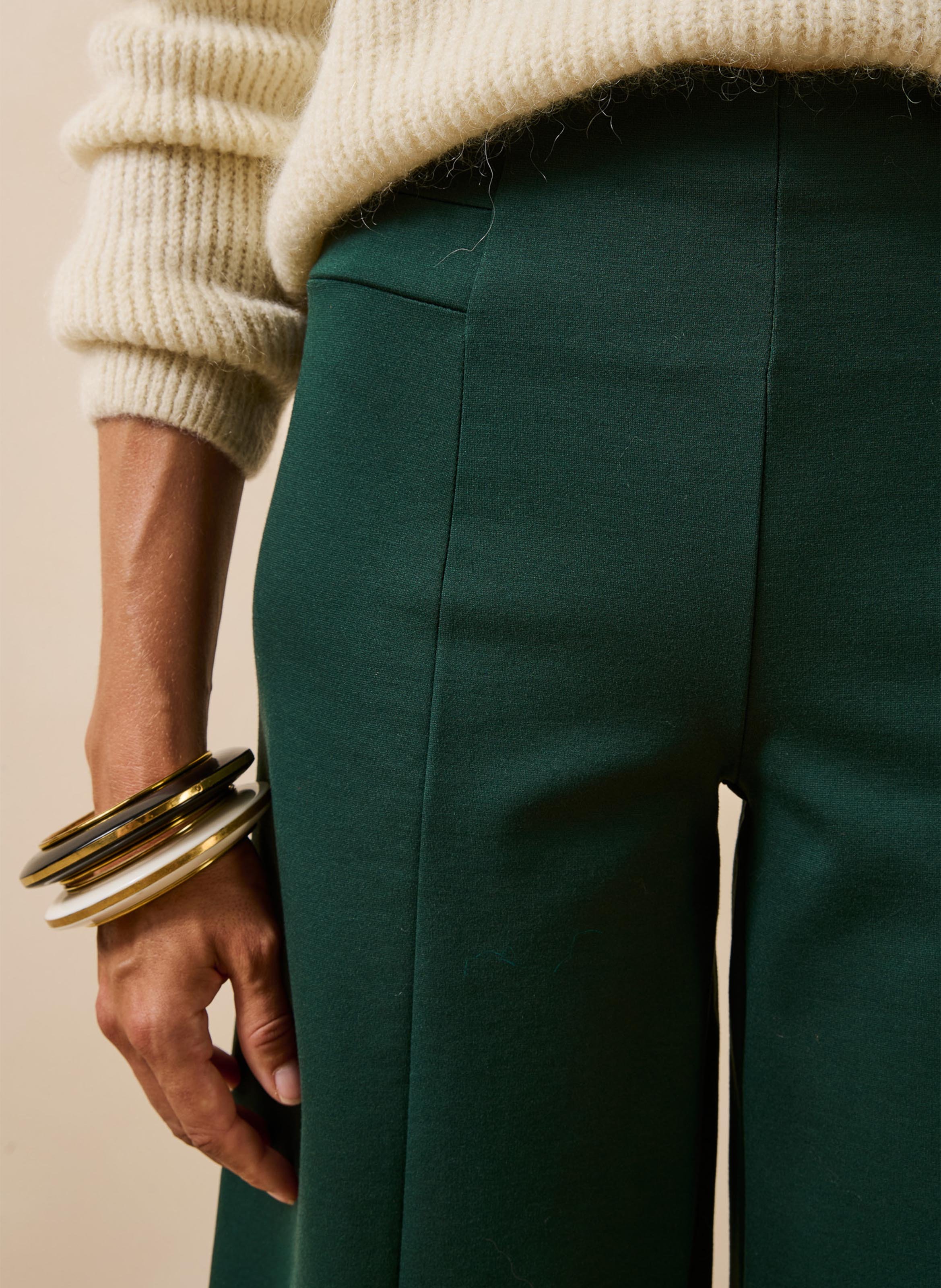 Wide fluid trousers LA FEE MARABOUTEE Green