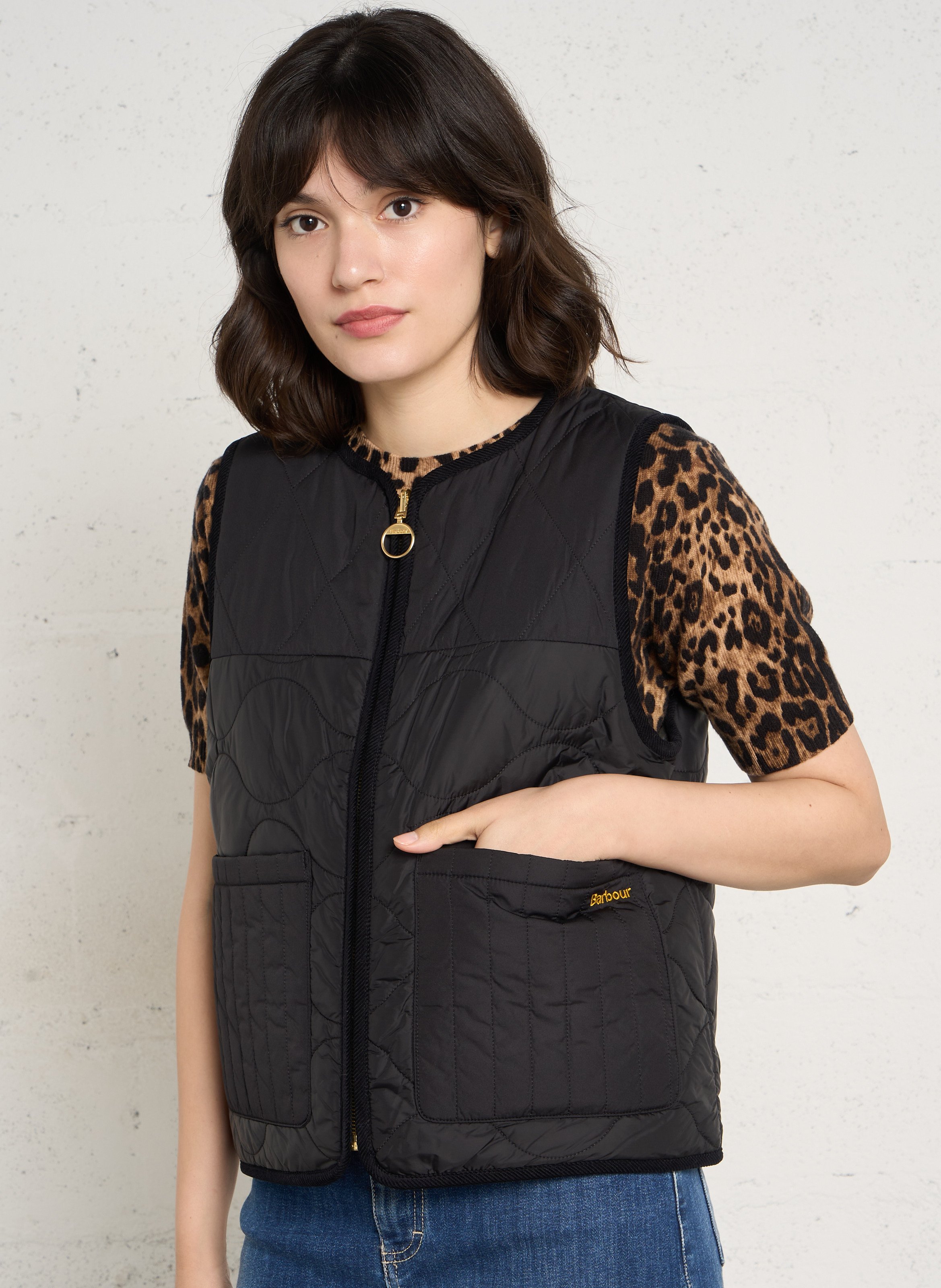 Wendbare Strickjacke mit Rundhalsausschnitt BARBOUR Schwarz