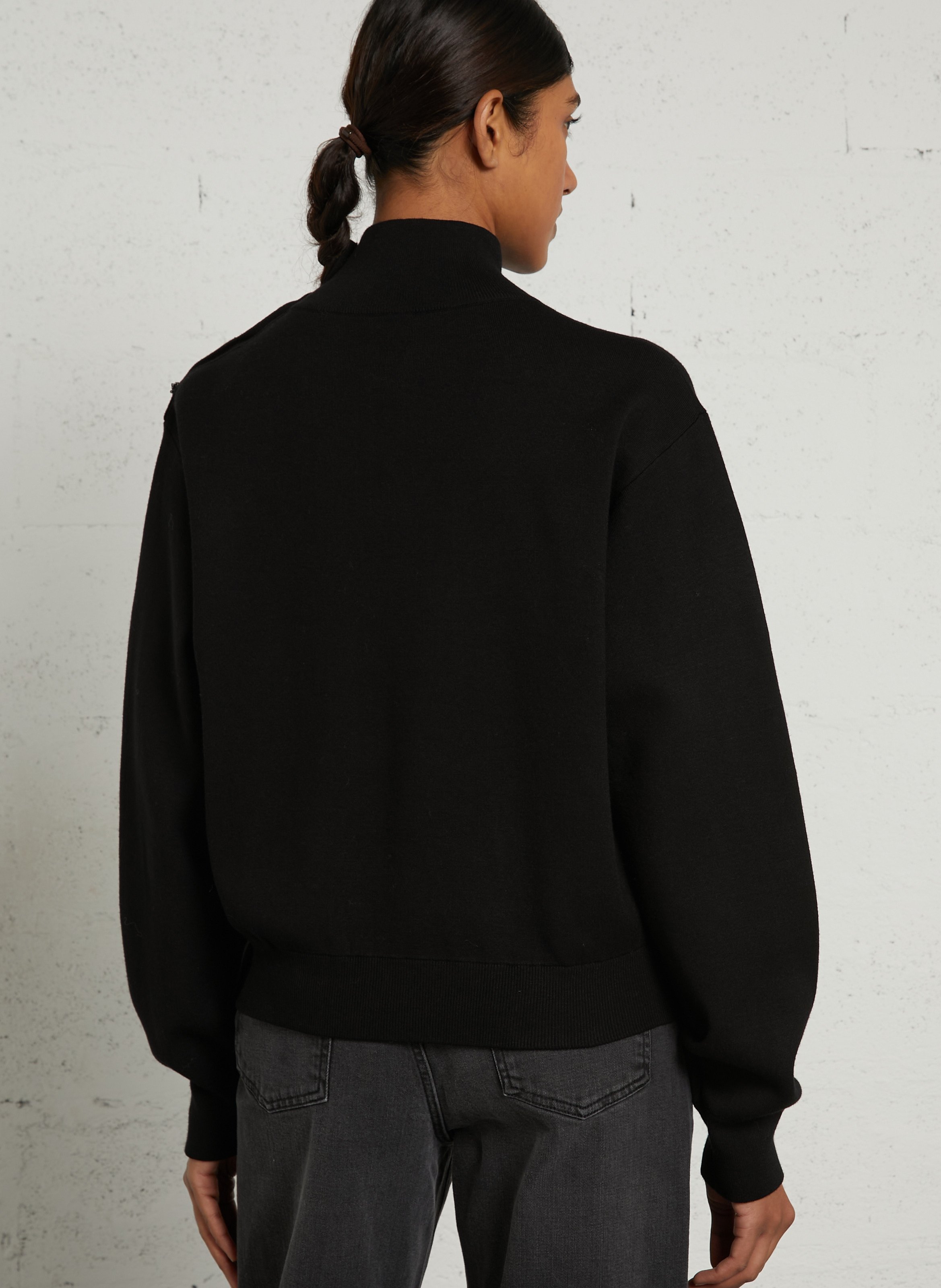 High-neck sweater with buttons IKKS Black